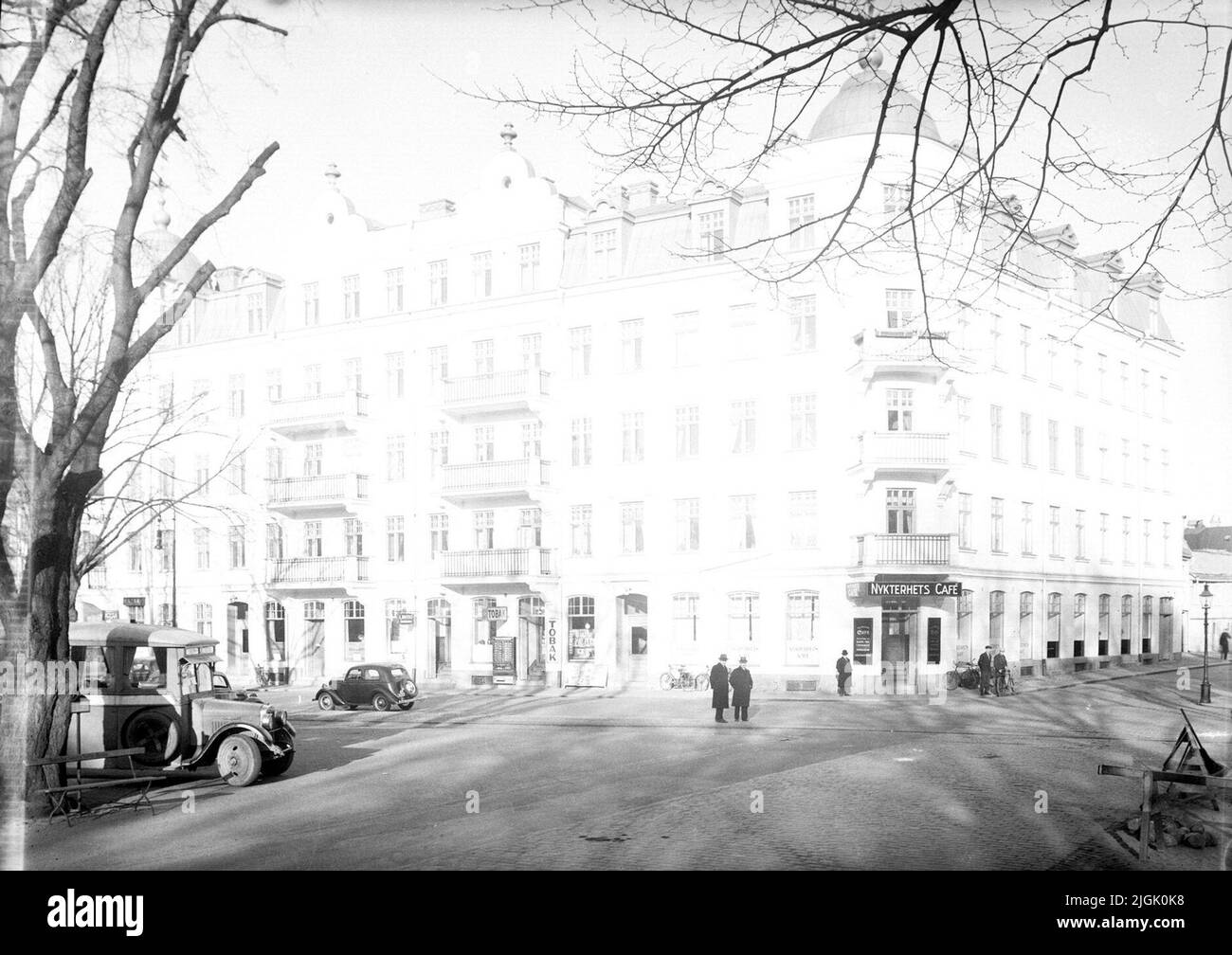 Affärsbyggnad Fribergska Haus auf Norra Kungsgatan. Stockfoto