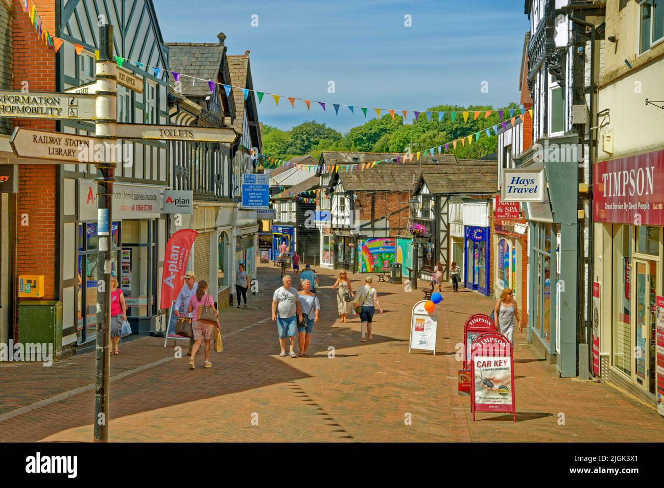 Alter Abschnitt des Stadtzentrums von Northwich in der Stadt von Hes-He-Hire, England. Stockfoto