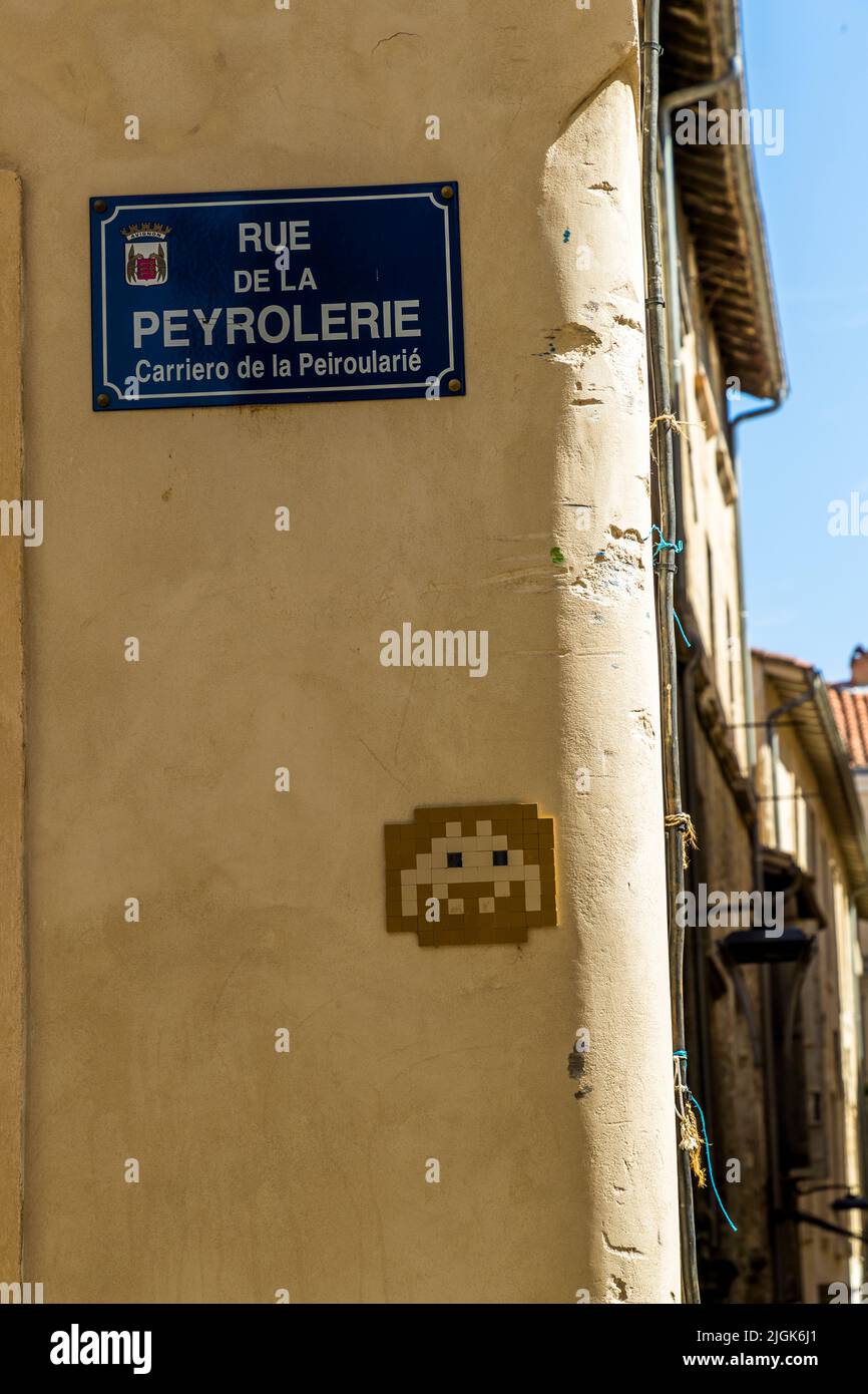 Space Invaders Avignon, Frankreich Stockfoto