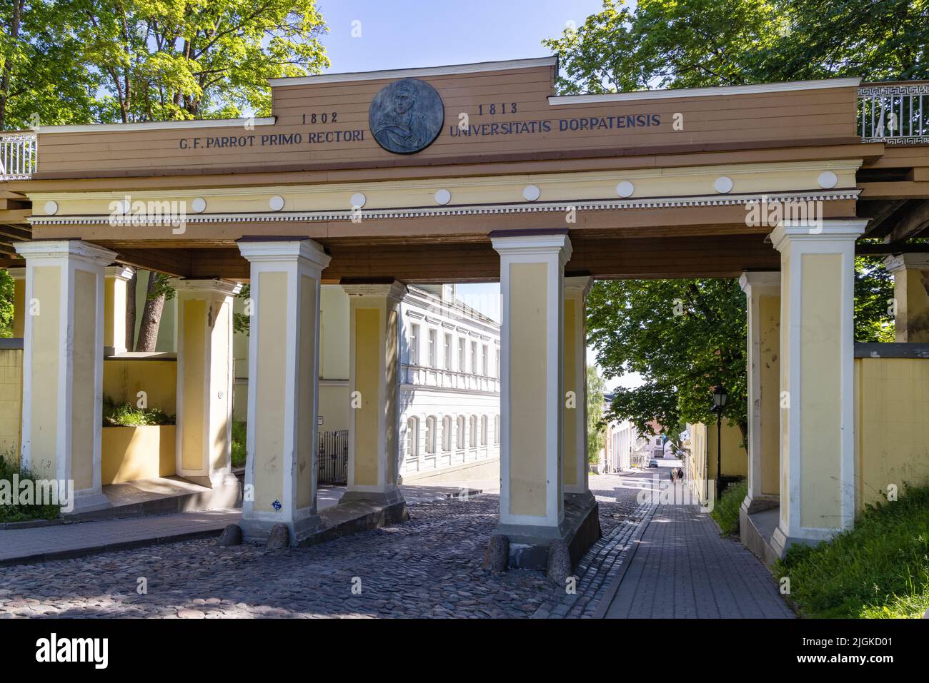 Engelsbrücke Tartu, Estland, früher "die Englische Brücke", eine Brücke aus dem 19.. Jahrhundert am Eingang der Universität Tartu, Tartu, Estland Europa Stockfoto