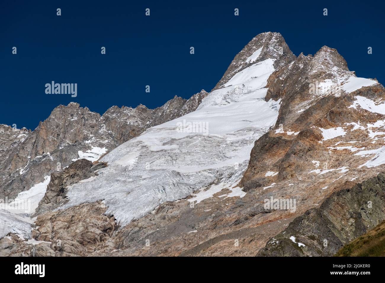 Dolent und Prè de Bar Gletscher im Mont Blanc Massiv in den Alpen Stockfoto