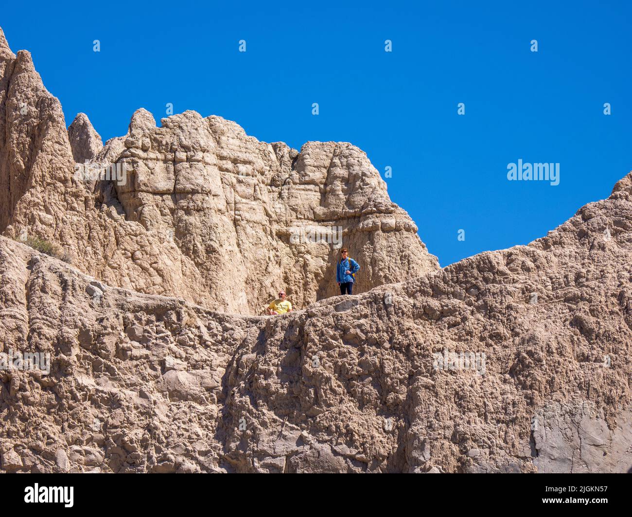 Blick vom Cliff Shelf Nature Trail im Badlands National Park in South Dakota, USA Stockfoto