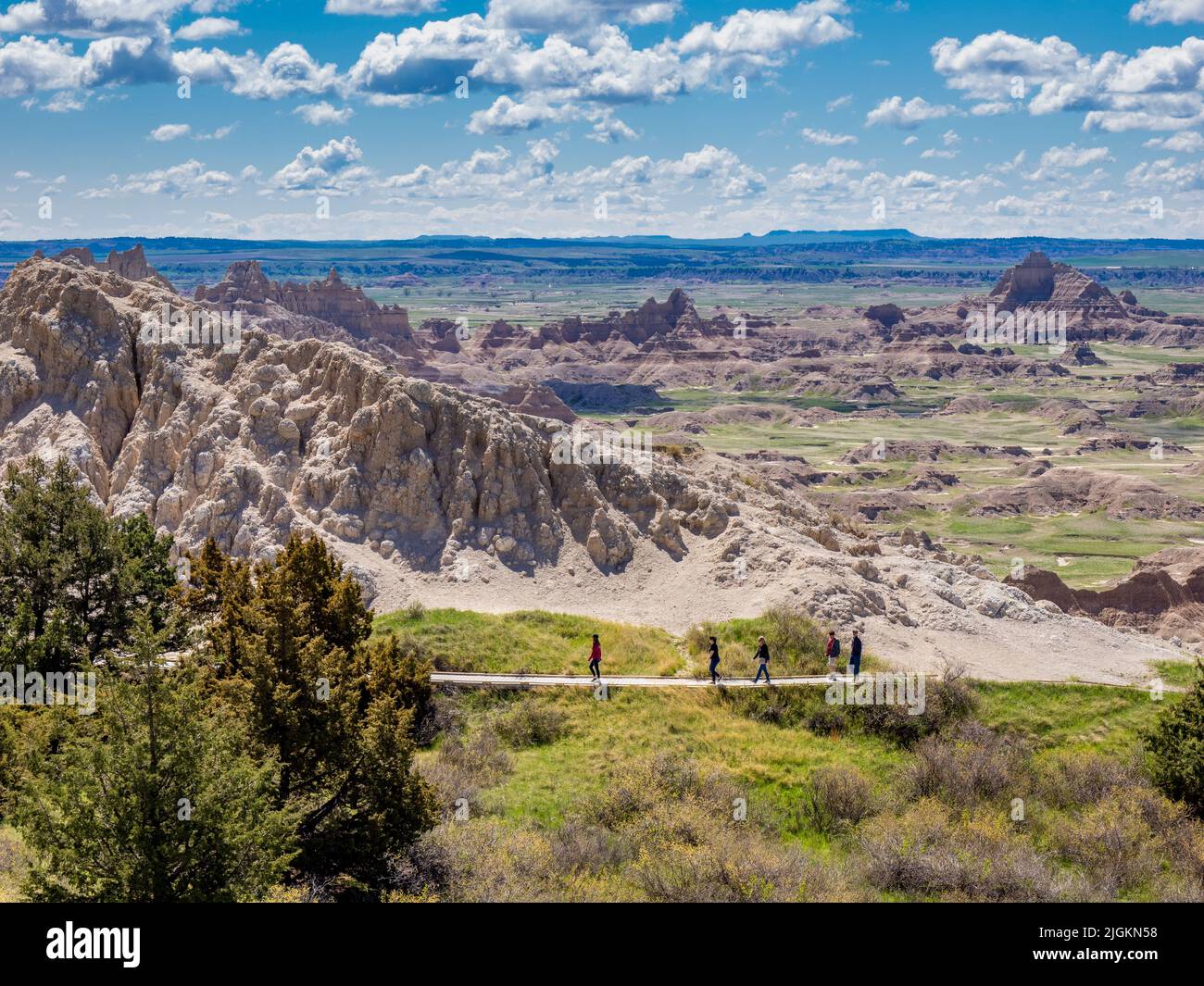 Blick vom Cliff Shelf Nature Trail im Badlands National Park in South Dakota, USA Stockfoto