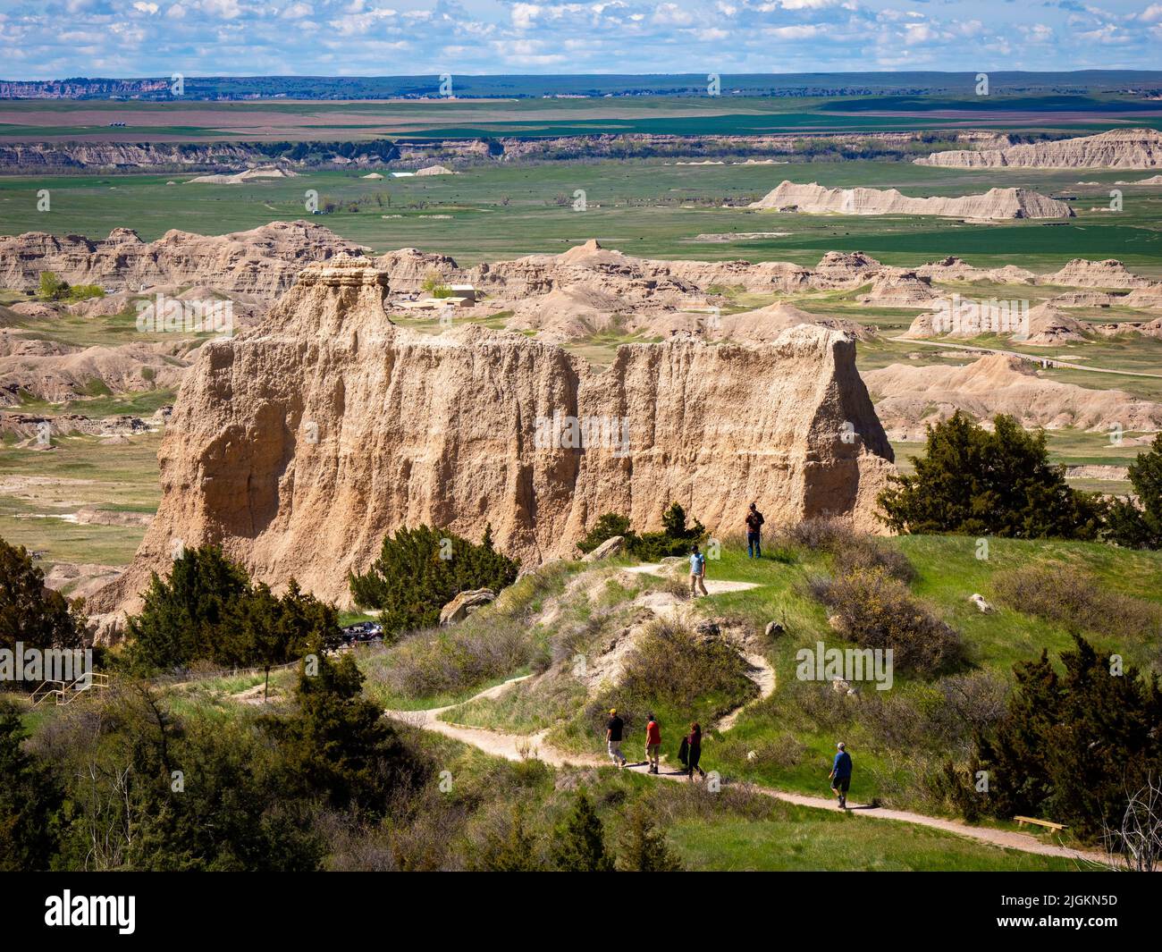 Blick vom Cliff Shelf Nature Trail im Badlands National Park in South Dakota, USA Stockfoto