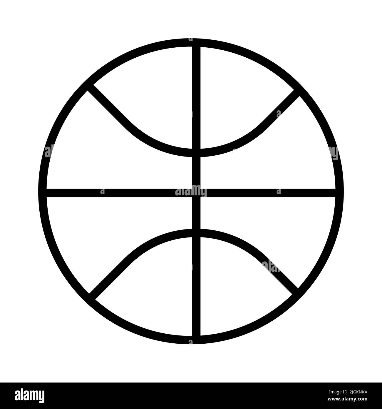 Lineares Symbol für Basketball-Kugel. Basketball Ball isoliert Symbol. Basketball-Symbole. Schwarze Vektorgrafik. Stock Vektor