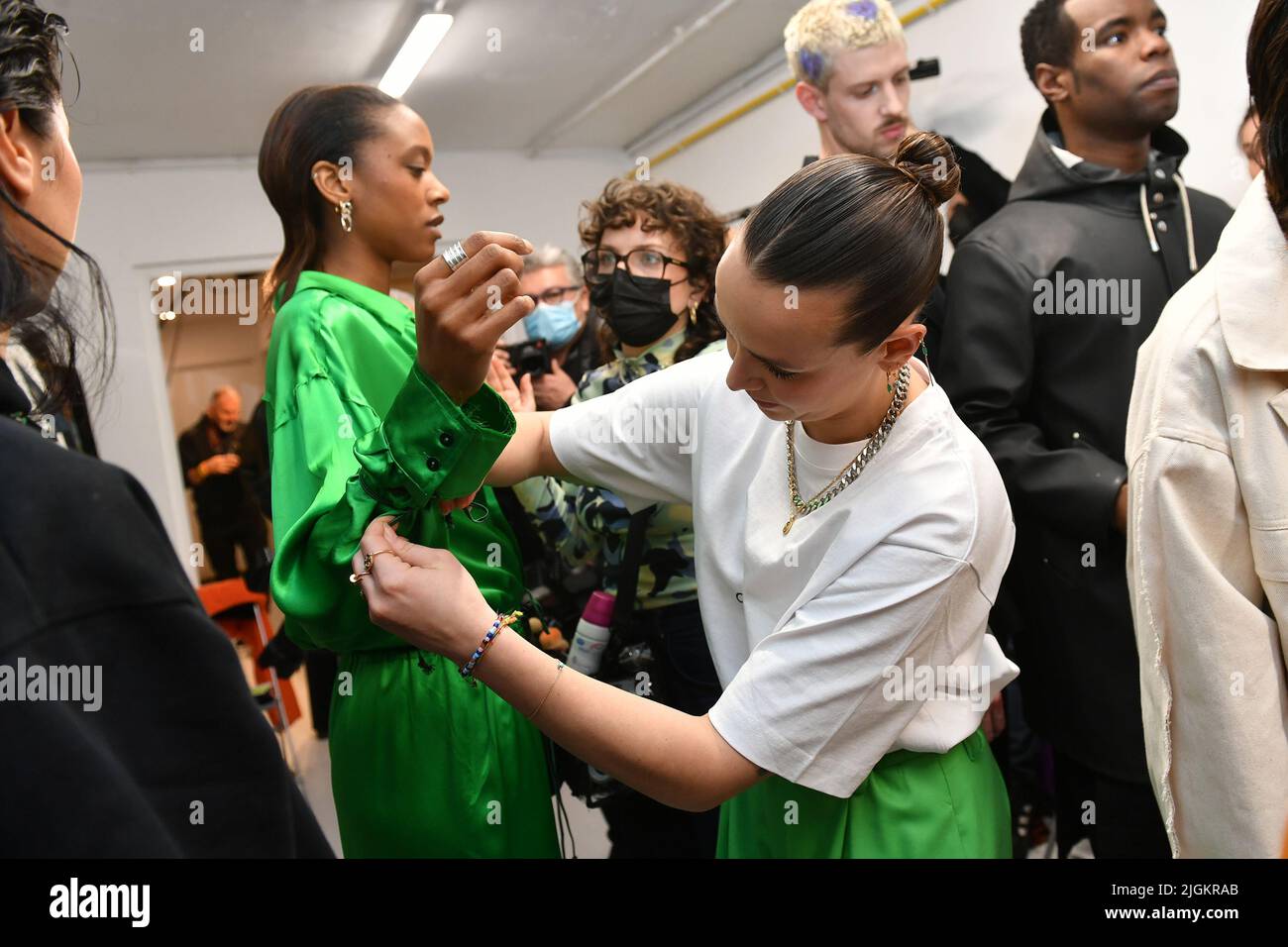 Pauline Ducruet - Backstage du défilé Alter Femme Automne/Hiver 2022/2023 lors de la Fashion Week de Paris, Frankreich, le 1er mars 2022 Stockfoto