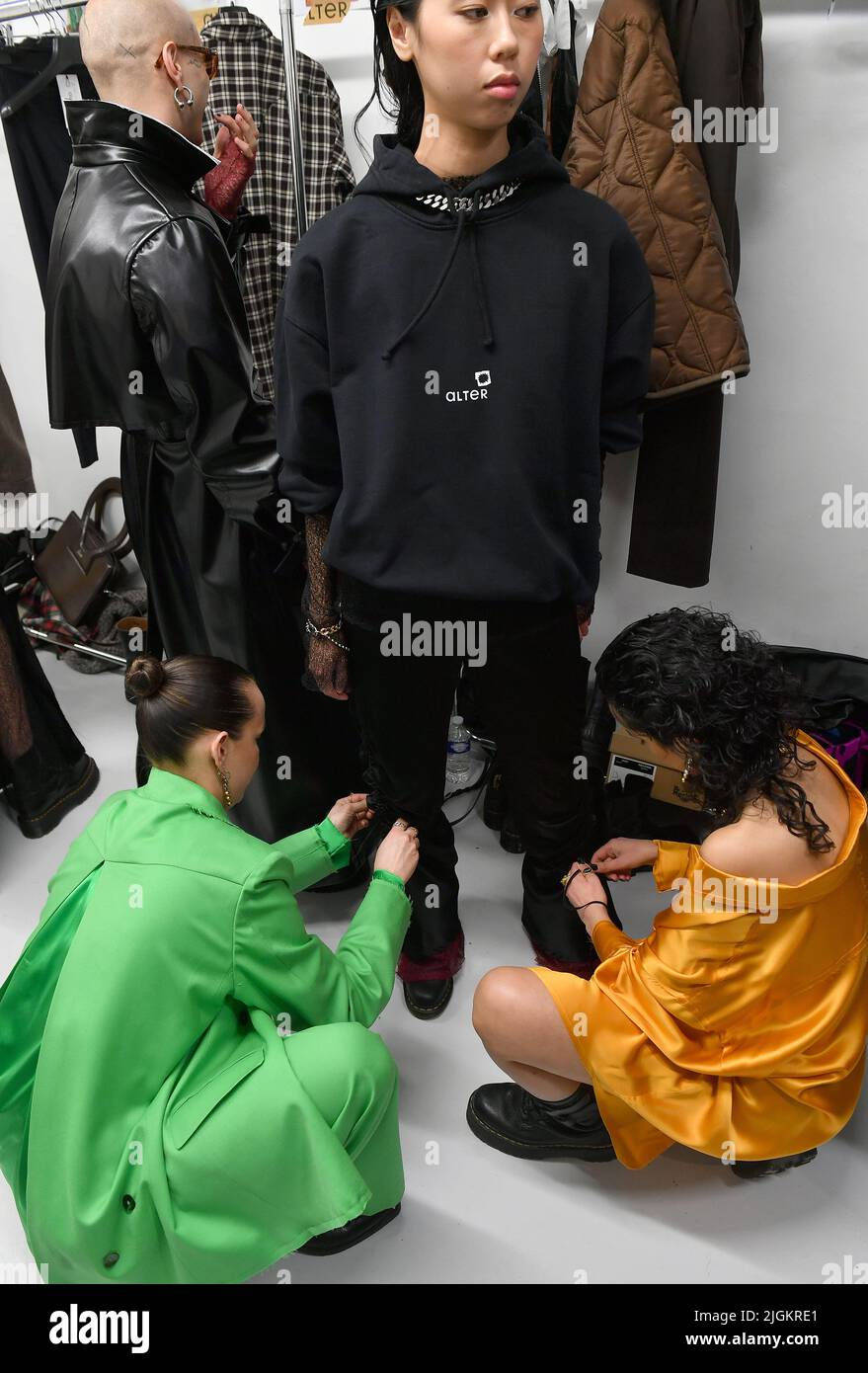 Pauline Ducruet - Backstage du défilé Alter Femme Automne/Hiver 2022/2023 lors de la Fashion Week de Paris, Frankreich, le 1er mars 2022 Stockfoto