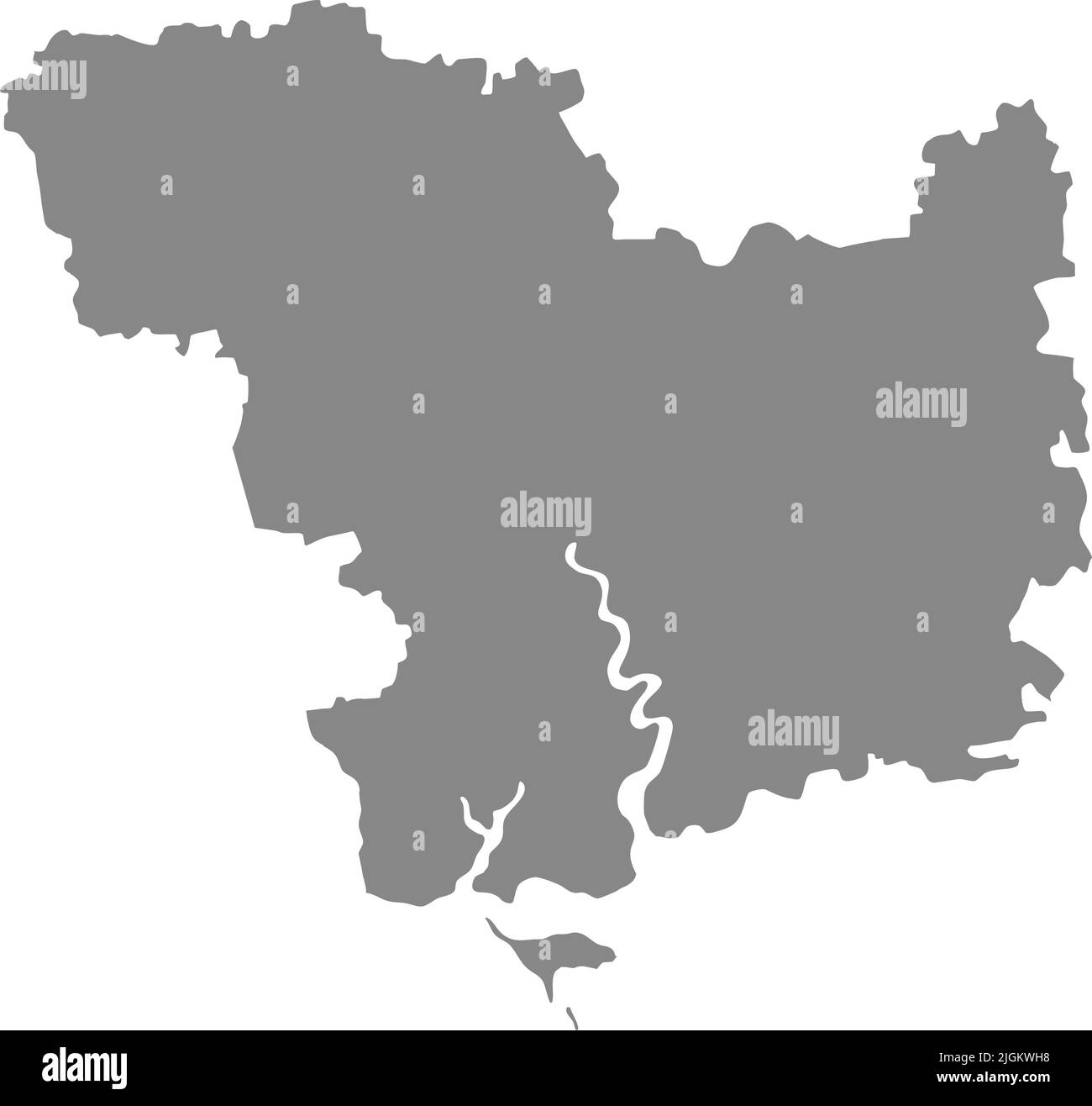 Graue Karte des GEBIETS MYKOLAIV, UKRAINE Stock Vektor