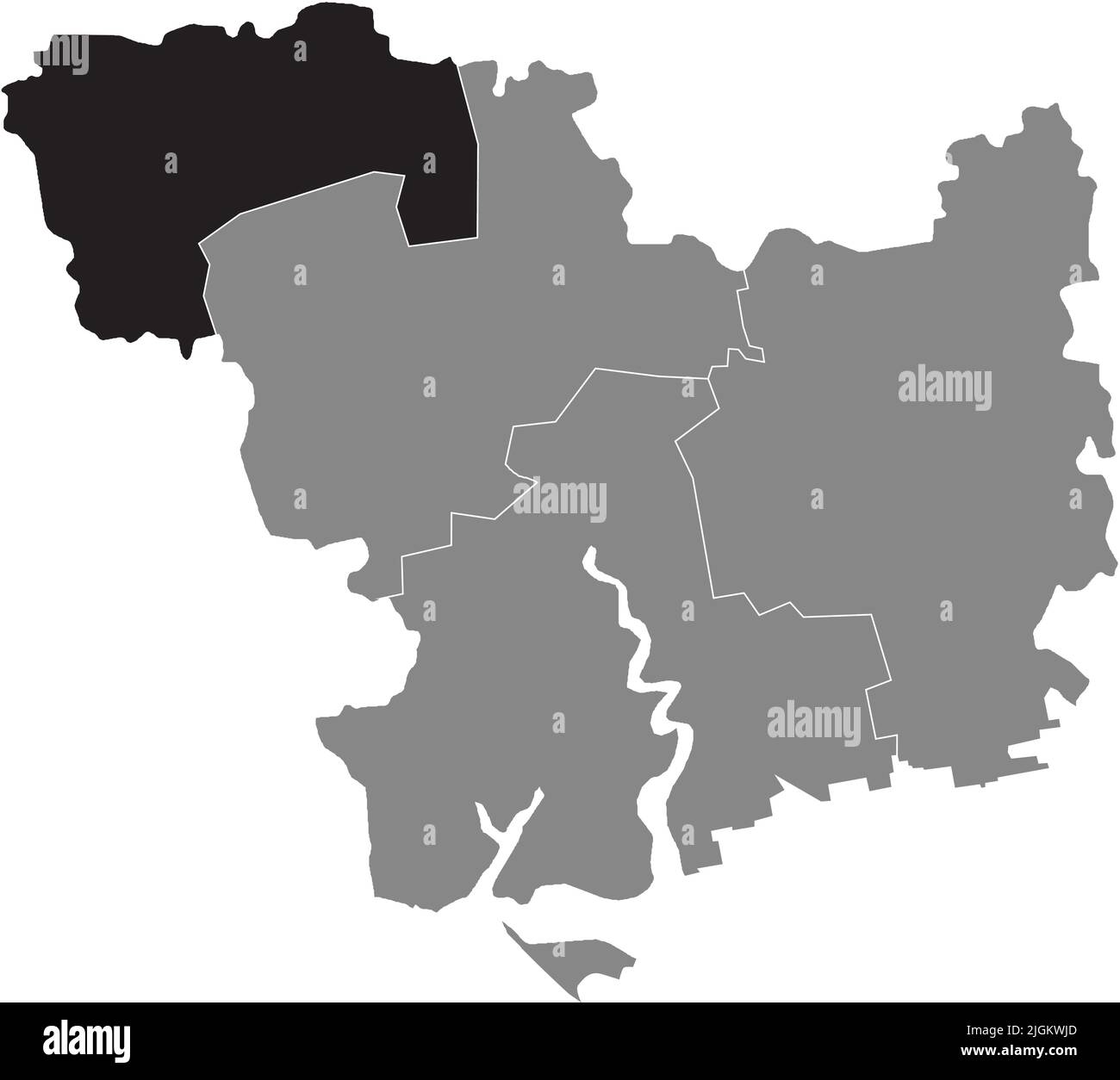 Lageplan des RAJONS PERVOMAISK, OBLAST MYKOLAIV Stock Vektor