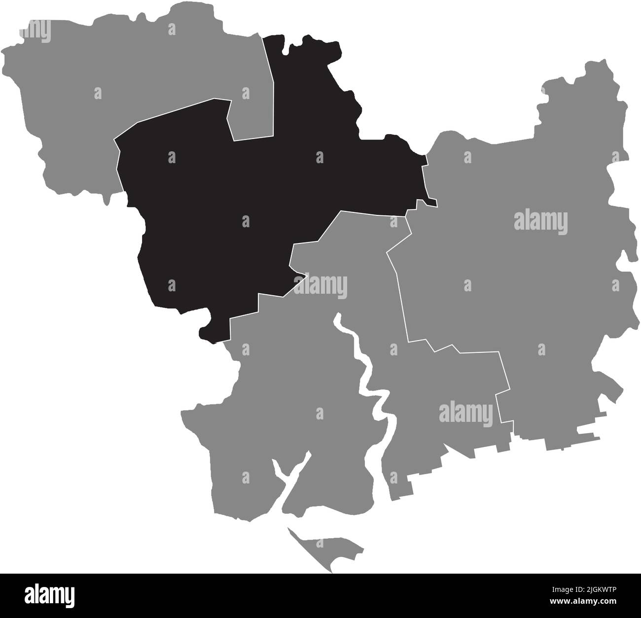 Lageplan des RAJONS WOZNESENSK, OBLAST MYKOLAIV Stock Vektor
