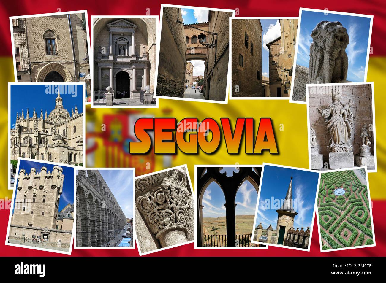 Segovia ist eine historische spanische Stadt Jahrhunderte von Siedlungen haben zu einem reichen architektonischen Erbe geführt, darunter mittelalterliche Mauern und romanische Kirchen Stockfoto