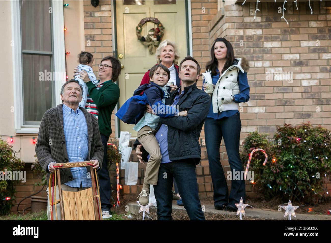 ROBIN WILLIAMS, CLARK DUKE, Candice Bergen, JOEL MCHALE, Lauren Graham, EIN FROHES FRIGGIN' Weihnachten, 2014 Stockfoto