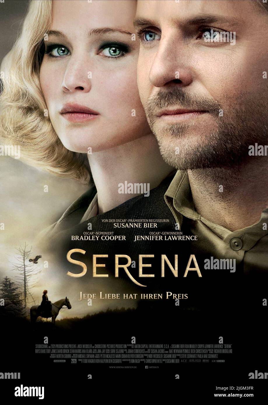 JENNIFER LAWRENCE, Bradley Cooper Poster, Serena, 2014 Stockfoto