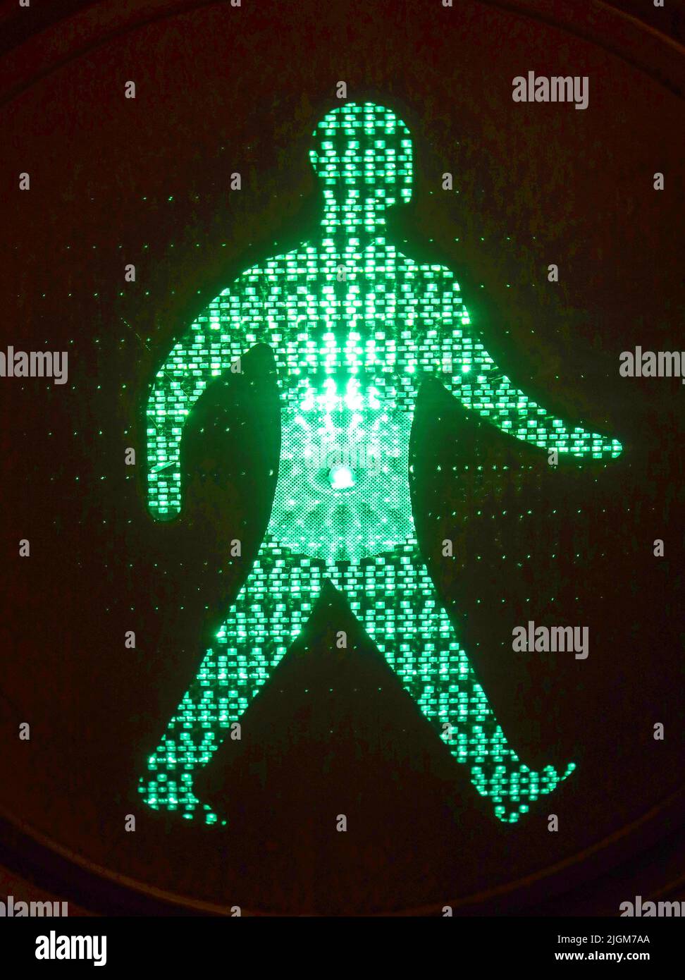 Green man, Walk, Verkehrsampel, Green Cross Code, England, Großbritannien Stockfoto