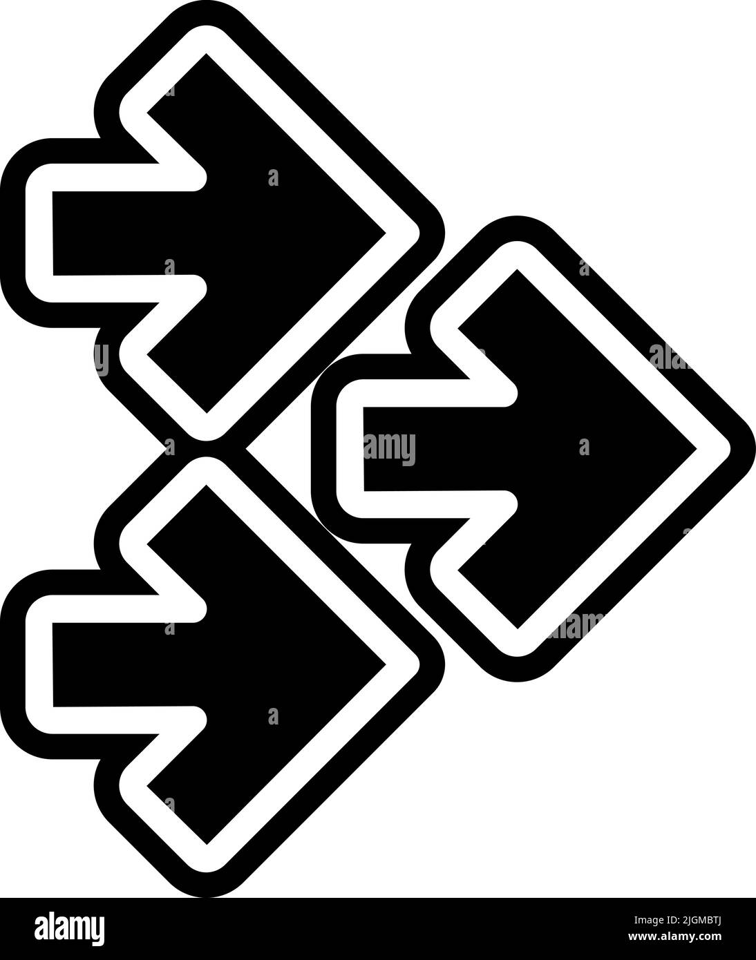 Pfeil drei Pfeile Symbol . Stock Vektor