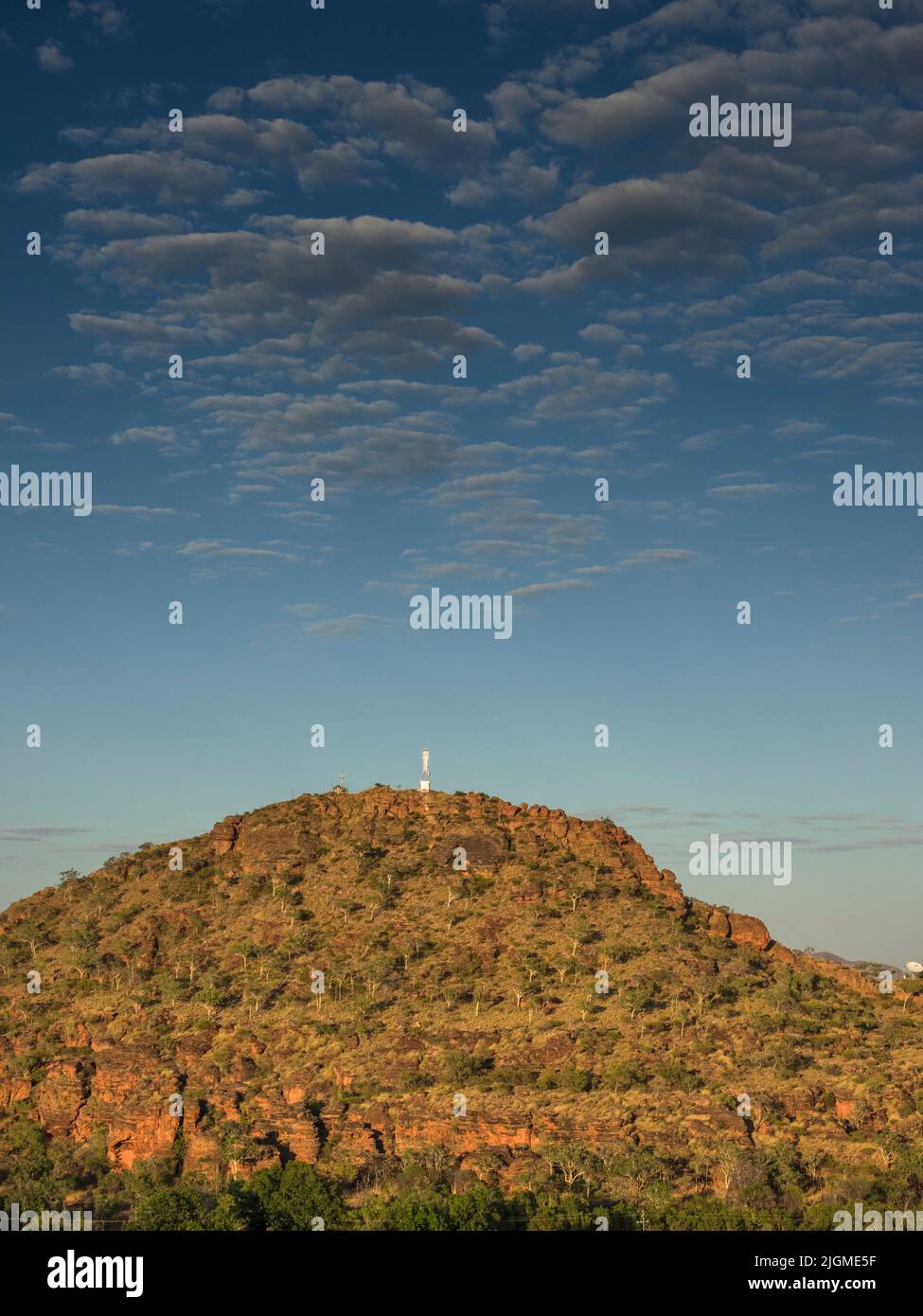 Der abgerundete Sandsteinausbiss von Kellys Knob, Kununurra, East Kimberley. Stockfoto