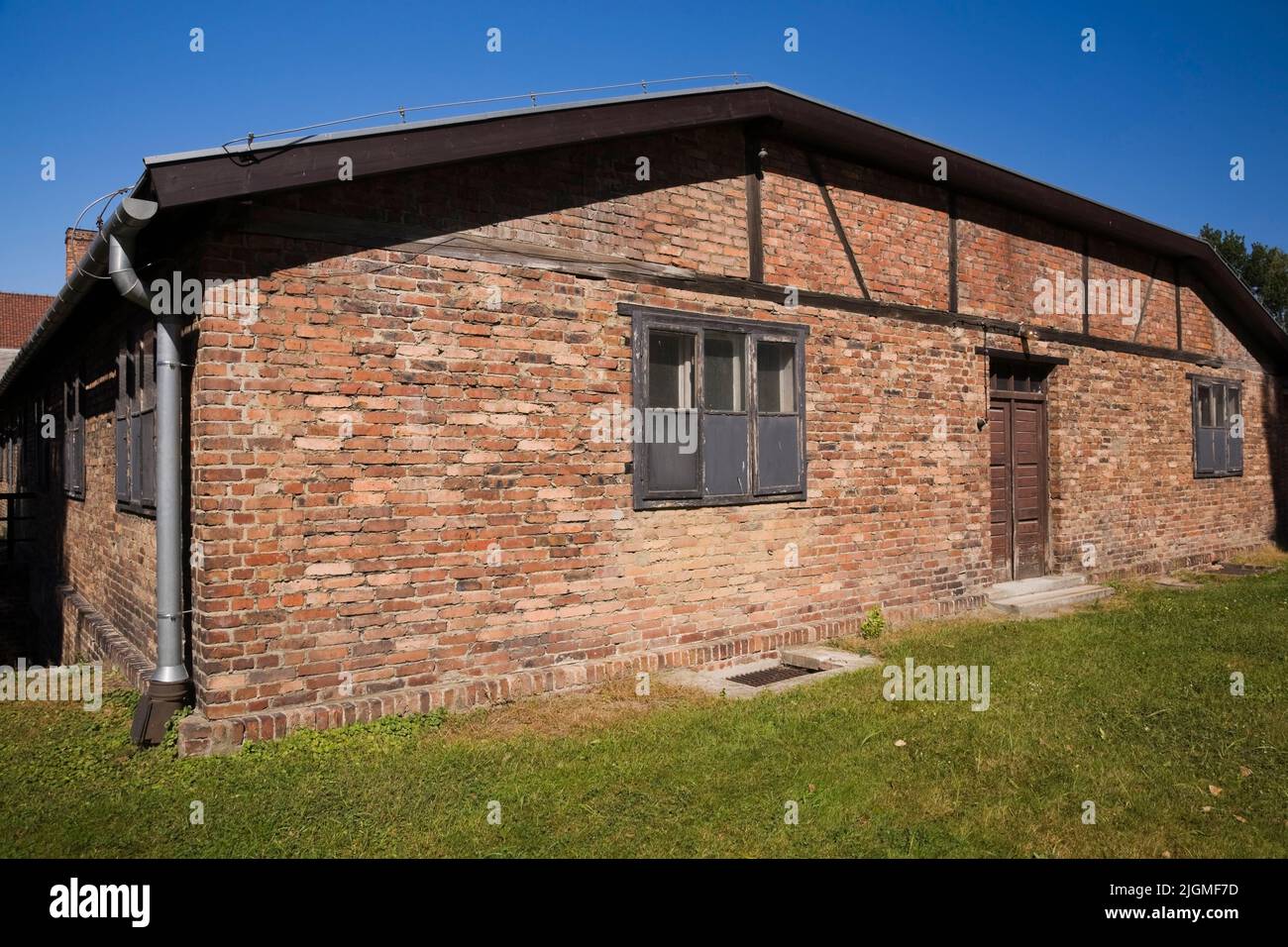 Backsteingebäude im ehemaligen Konzentrationslager Auschwitz I., Auschwitz, Polen. Stockfoto