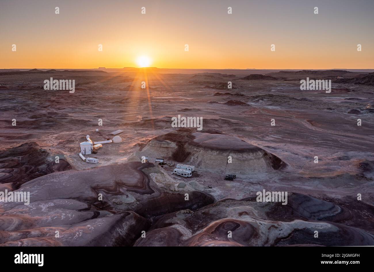 Mars Research Station Area Station und Mondlandschaft Felsformation in Utah Stockfoto