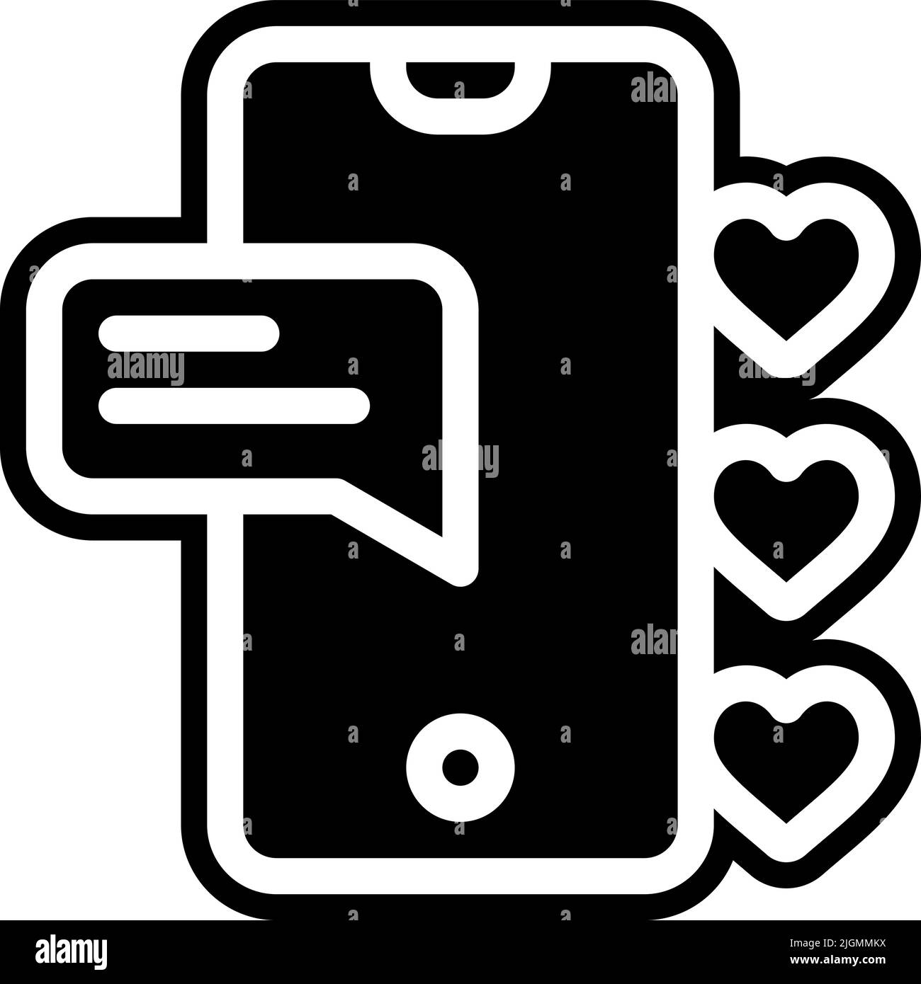 Liebe Smartphone-Symbol . Stock Vektor