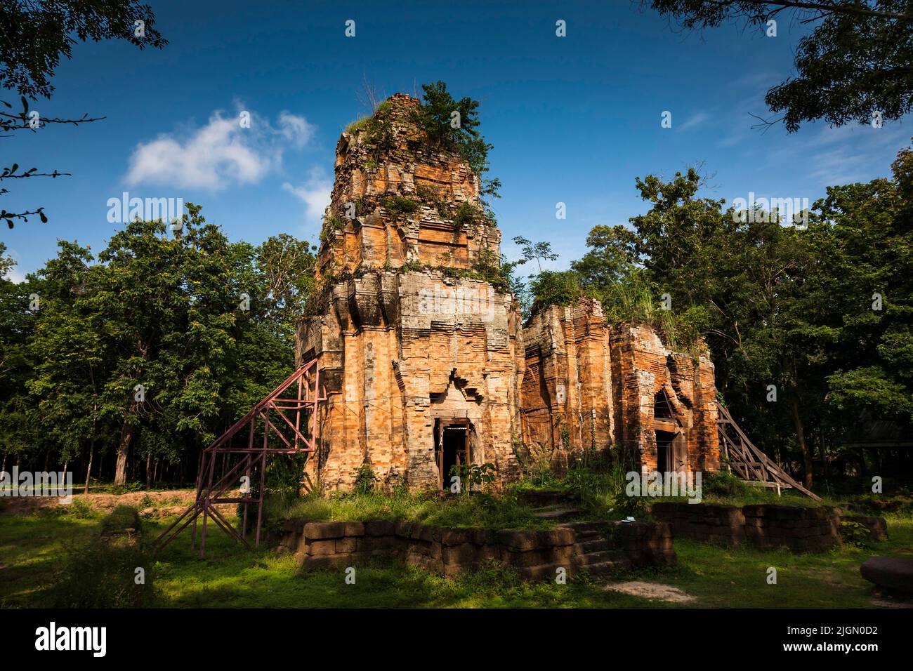 Prasat Yai Ngao, Burg Yai Ngao, Morgen, Khmer-Tempel, Surin, Isan (Isaan), Thailand, Südostasien, Asien Stockfoto
