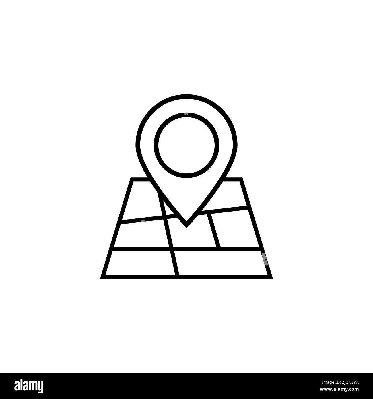 Symbolvektor für die Position. Kartensymbol auf weißem Hintergrund isoliert Stock Vektor