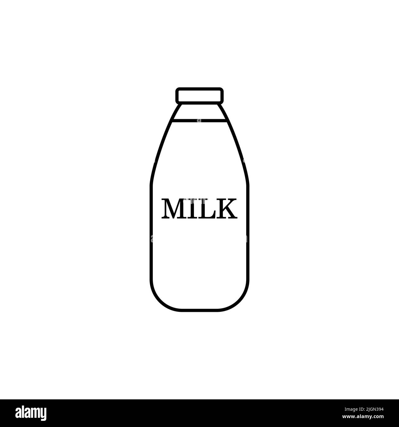 Symbolvektor für Milchflaschen isoliert auf weißem Hintergrund. Symbol „Flasche Milch“ Stock Vektor