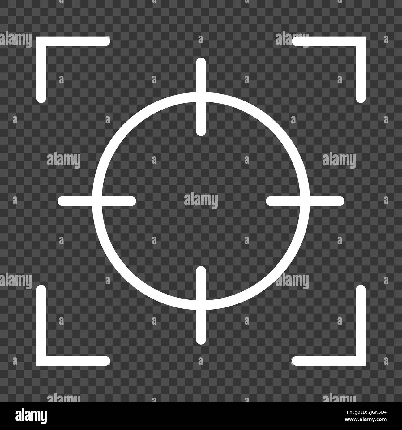 Objektiv-Vektorsymbol für Kamerafokus isoliert. Fokuslinie der Kamera Stock Vektor
