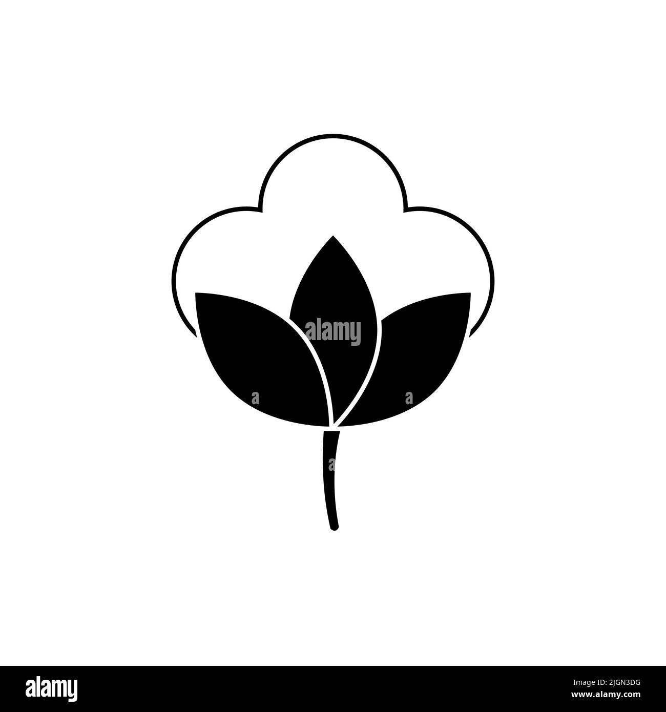 Vektorsymbol für Baumwollzeichen auf weißem Hintergrund isoliert Stock Vektor