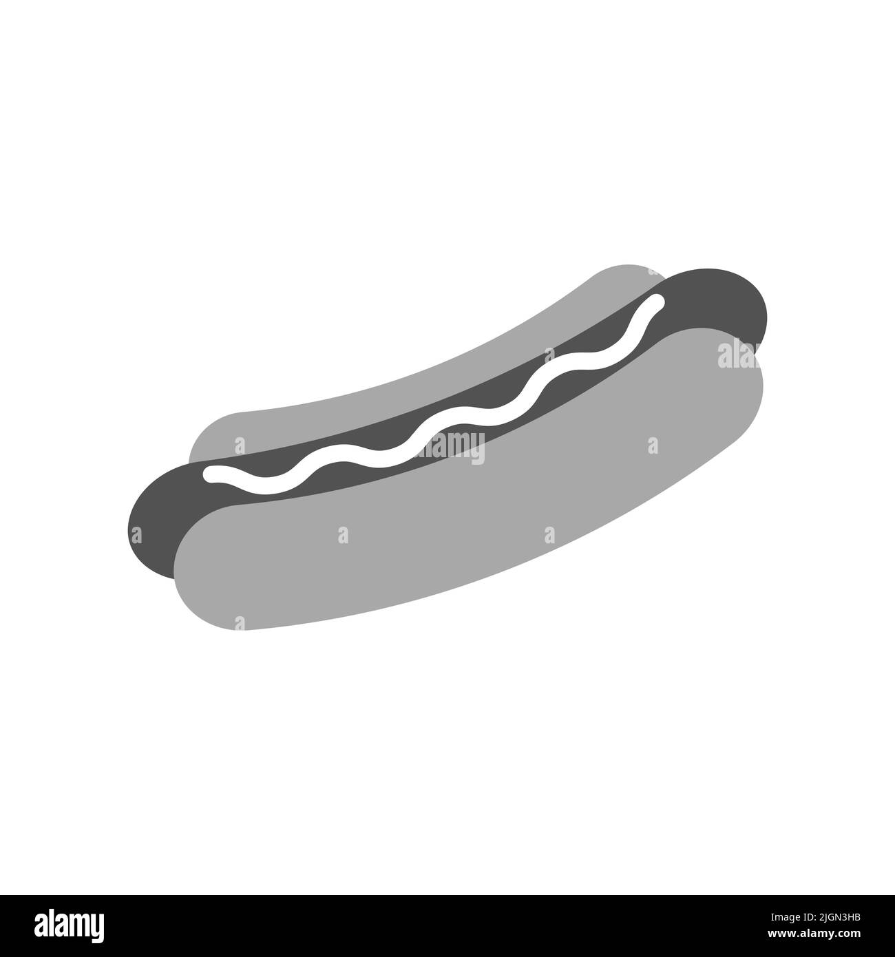 Abbildung des Hotdog-Vektorsymbols auf Weiß isoliert Stock Vektor