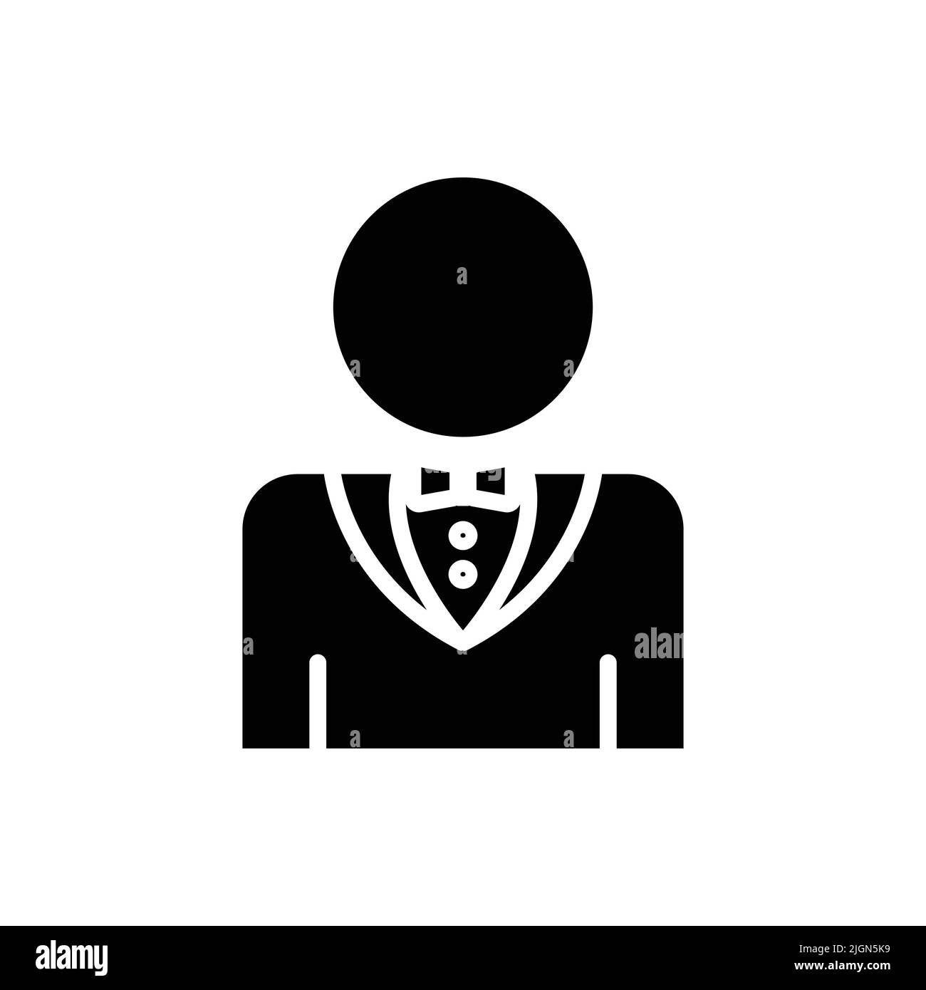 Bräutigam-Symbol. Symbol im Zusammenhang mit Hochzeit. Durchgehende Symbolform, Glyphe. Einfaches Design bearbeitbar Stock Vektor