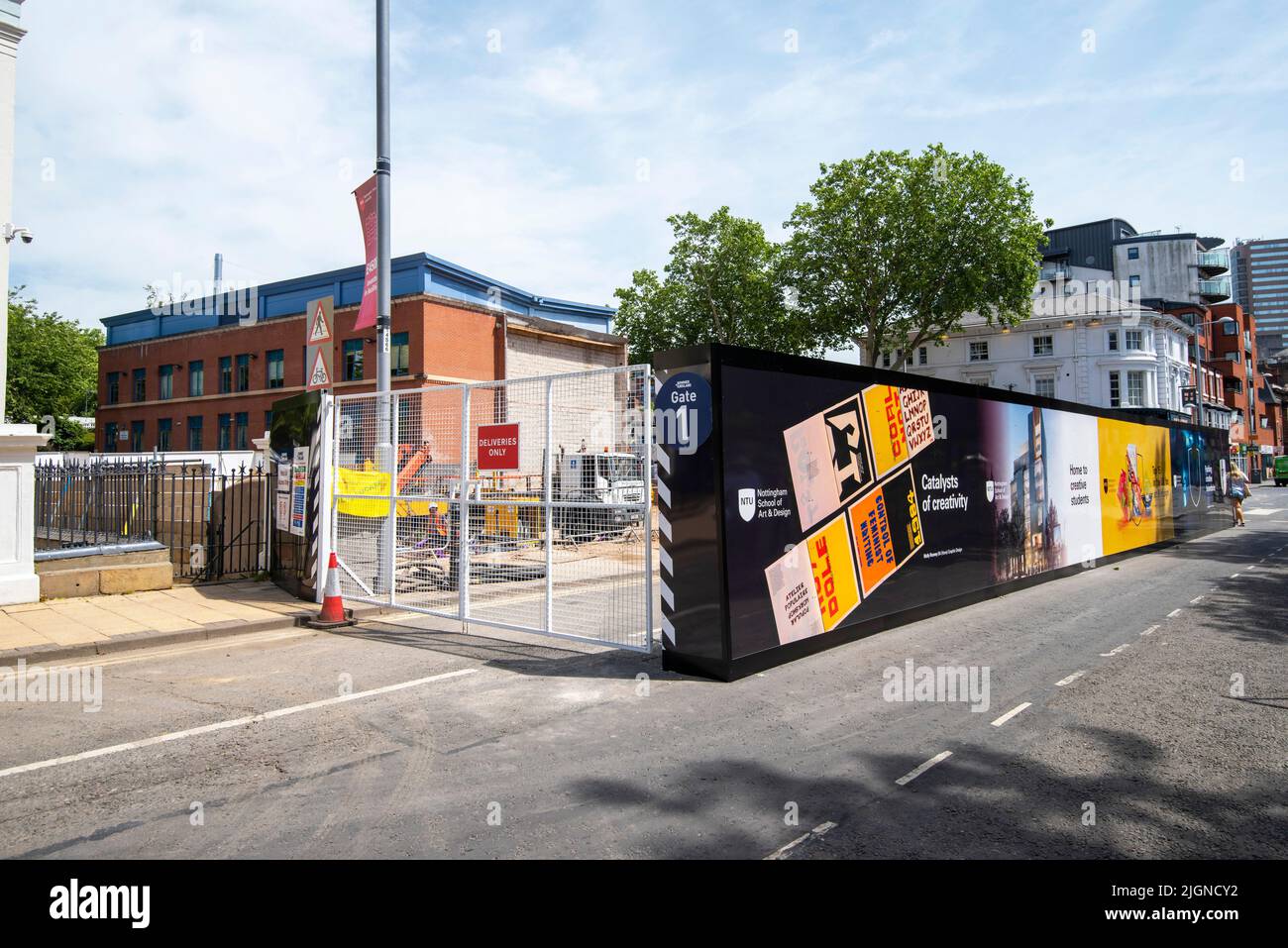 Bau des neuen Gebäudes für digitales Design auf dem Campus der Nottingham Trent University (NTU) City, Shakespeare Street, Nottinghamshire, England Stockfoto