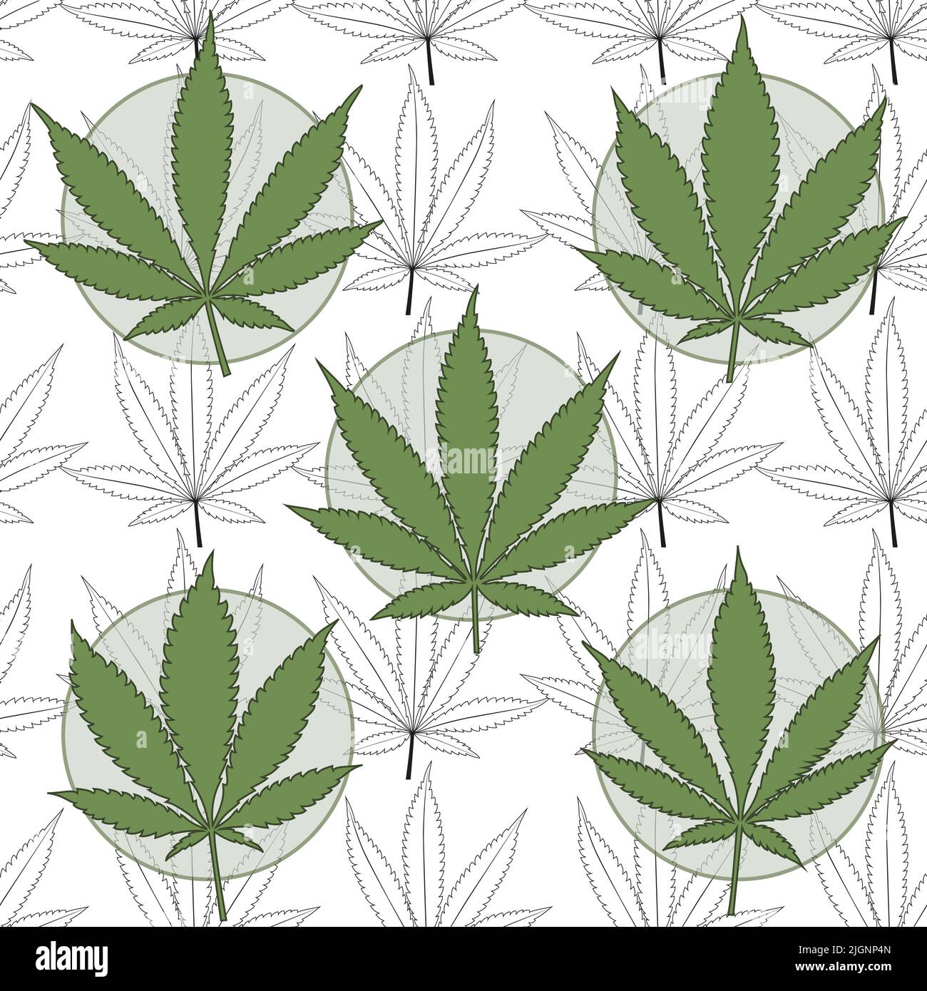 Marihuana Abzeichen mit Marihuana Blätter Hintergrund. Stock Vektor