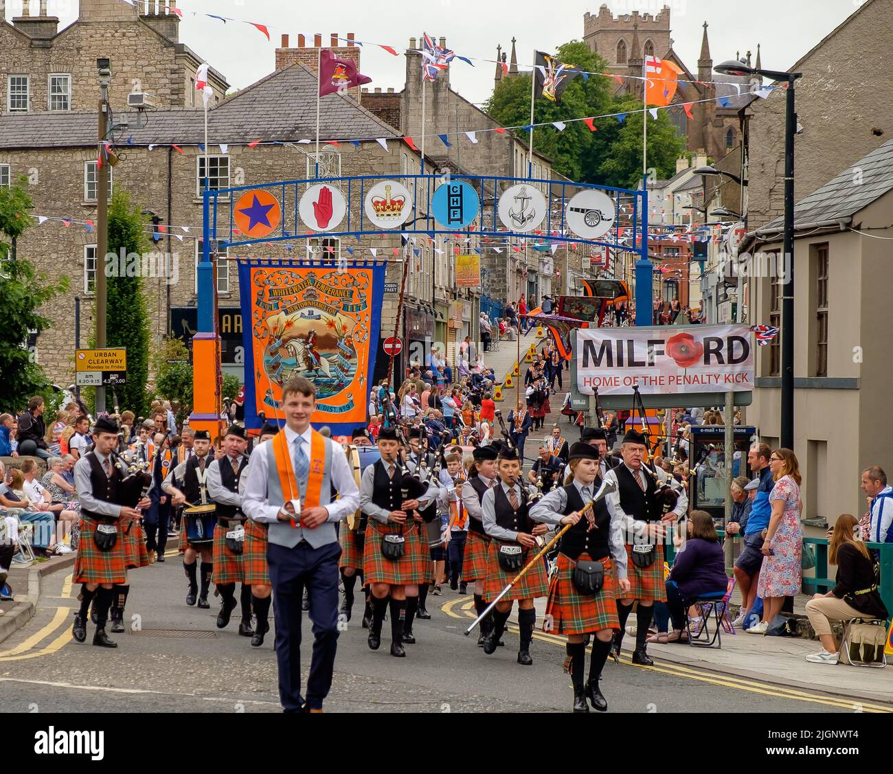 Armagh N.Ireland 12. Juli 2022 Orange Order Zwölfter Juli Parade Liam McArdle/ Alamy Live News Stockfoto