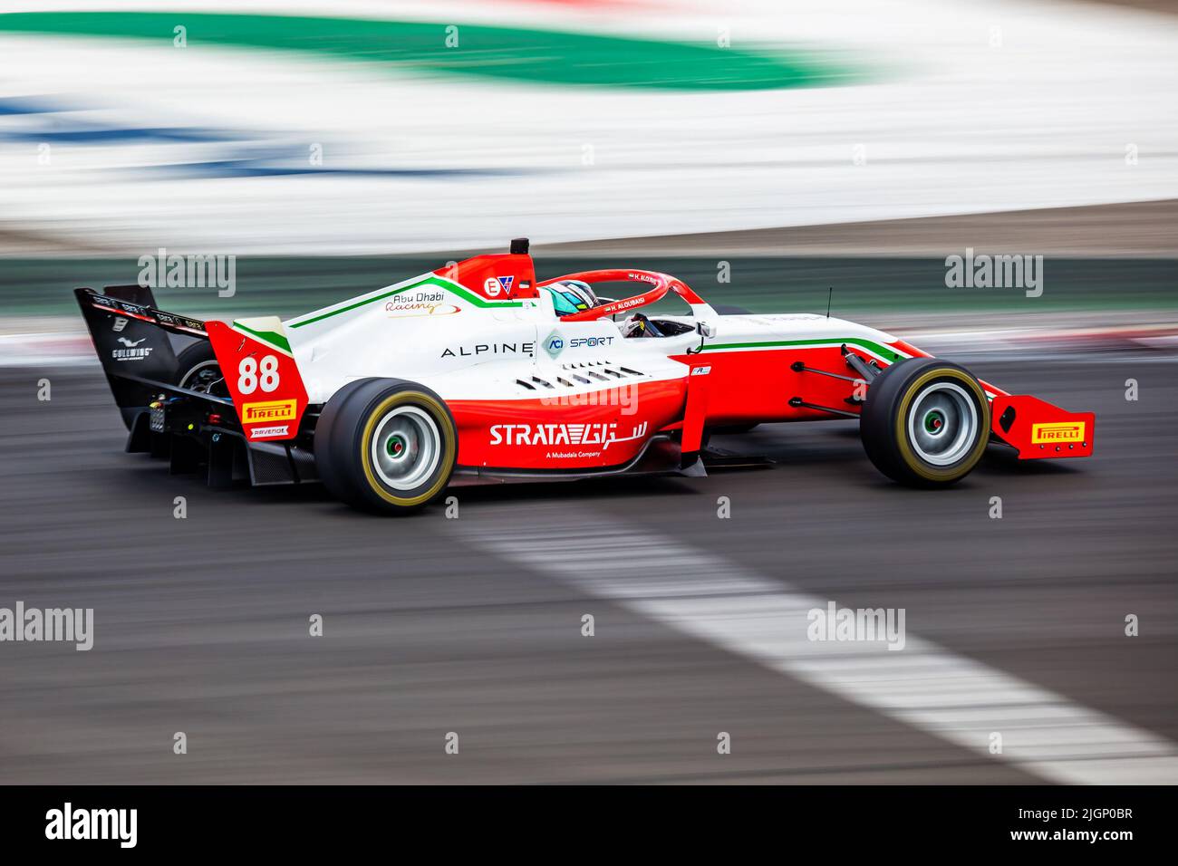 Mogyorod, Ungarn - 9. Juli 2022: Formel Regional. Alpin. Motorsport und Rennen. Sportwagen und Supersportwagen. Grand prix und Rennen. Action-Fotografie. Stockfoto