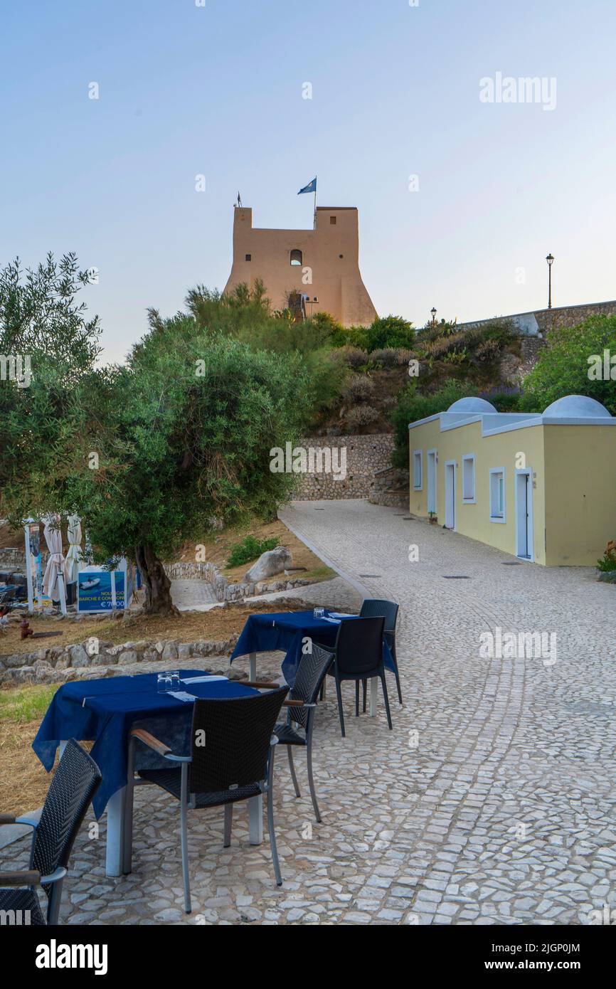 Torre Truglia Tower, Sperlonga, Latium, Italien, Europa Stockfoto