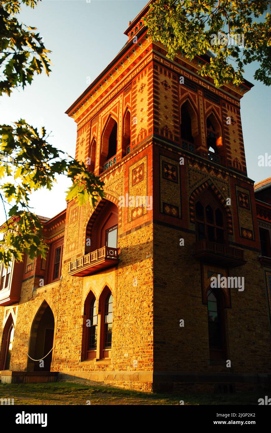 Das Olana Estate, ehemalige Heimat der Frederic Edwin Church of the Hudson River School, vereint verschiedene Architekturstile aus Arabesken und Mauren Stockfoto