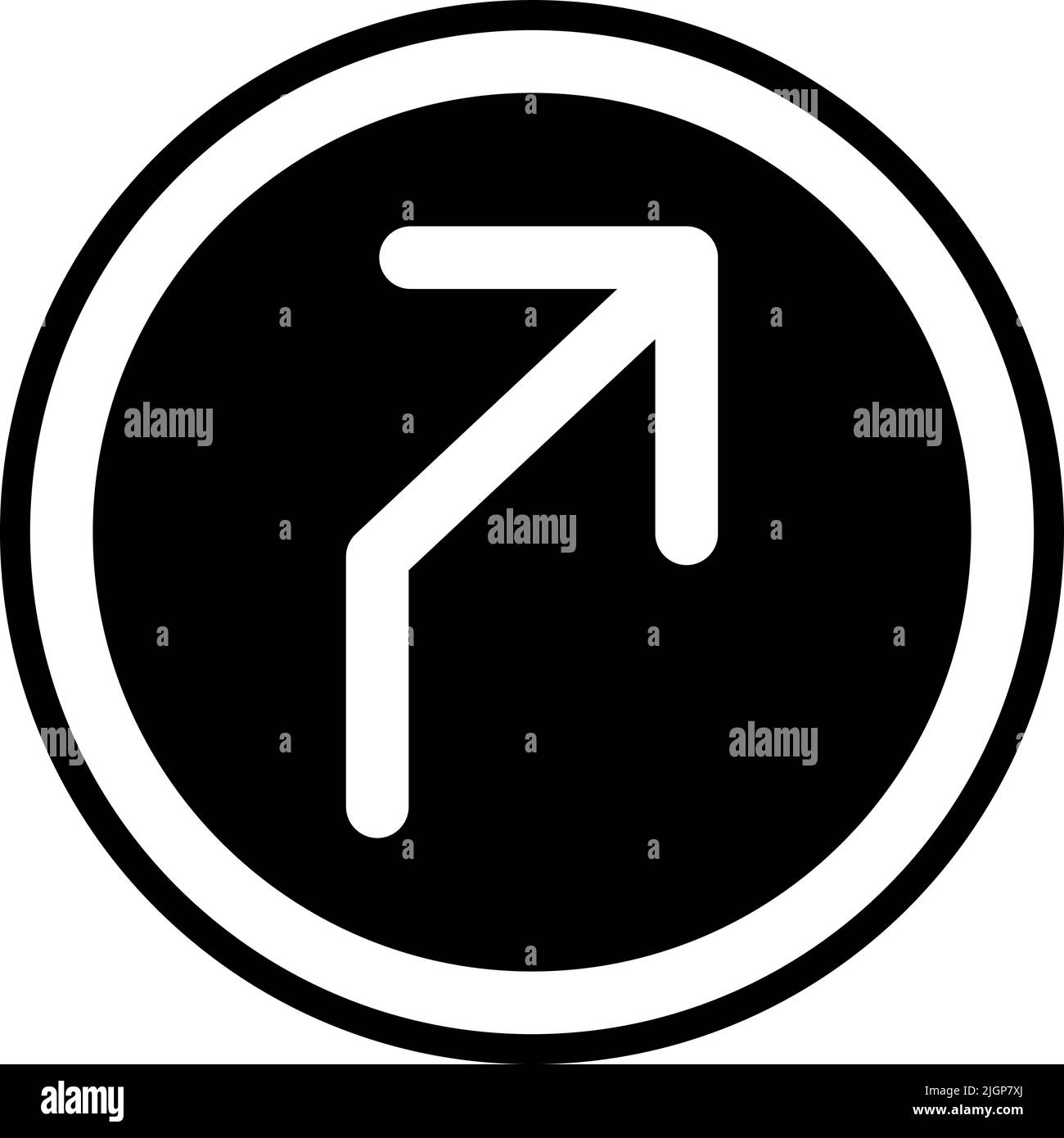 Pfeil oben rechts Symbol . Stock Vektor