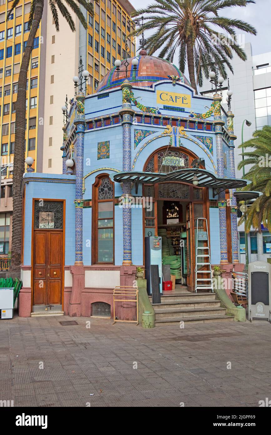 Cafe Parque San Telmo, spanisches Jugendstil, Altstadt Triana, Las Palmas, Grand Canary, Kanarische Inseln, Spanien, Europa Stockfoto Cafe Parque San Telmo, spanisches Jugendstil, Altstadt Triana, Las Palmas, Grand Canary, Kanarische Inseln, Spanien, Europa Stockfoto