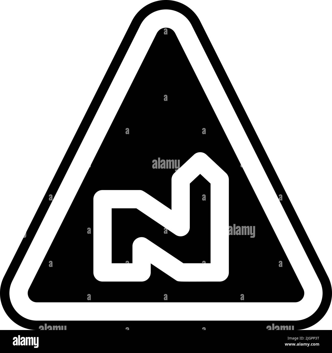 Verkehrszeichen rechts biegen Symbol . Stock Vektor