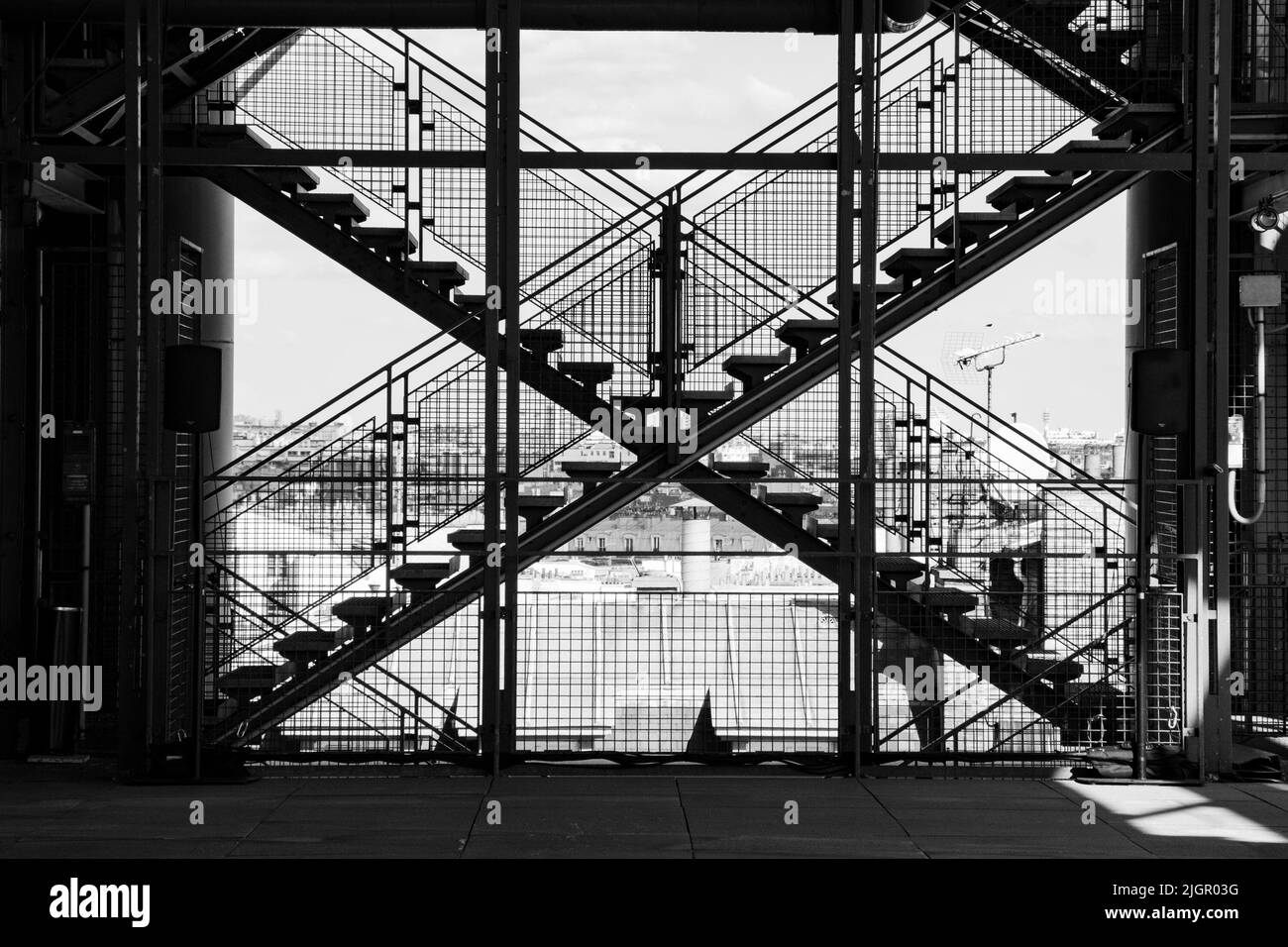 Gekreuzte Treppe, George-Centre-Centre-Georges-Centre, Paris Stockfoto