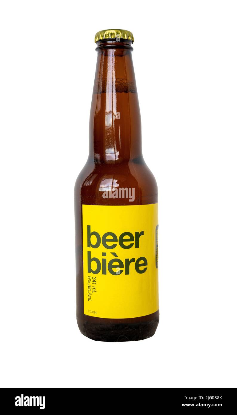 Bierflasche aus dem Supermarkt eigene Marke von Loblaws Supermärkte genannt No Name Dies ist Eine 341 ml Bierflasche verkauft einmal Im Jahr für einen Dollar ( Buck Stockfoto