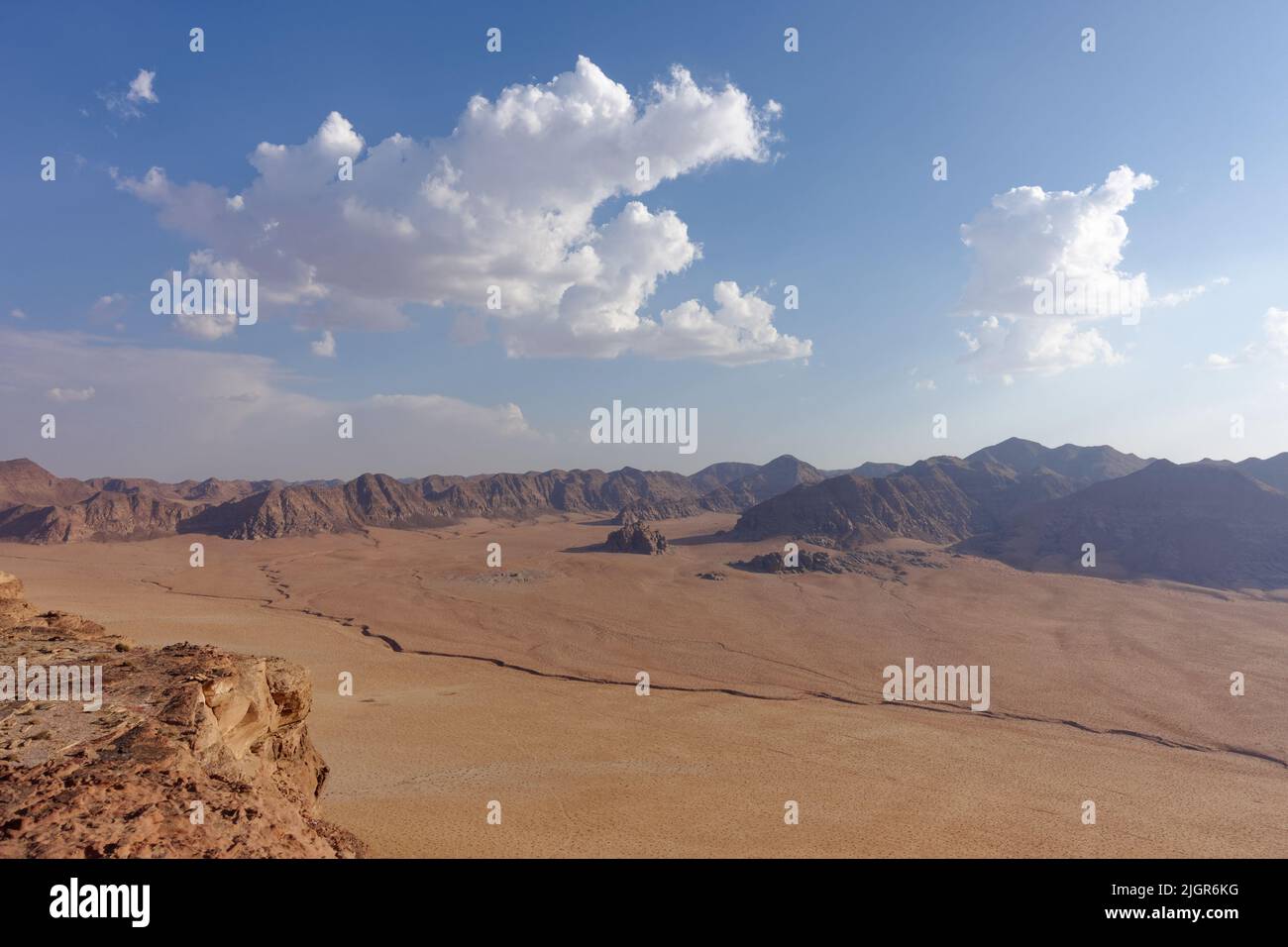 Jebel Hash im Wadi Rum Stockfoto