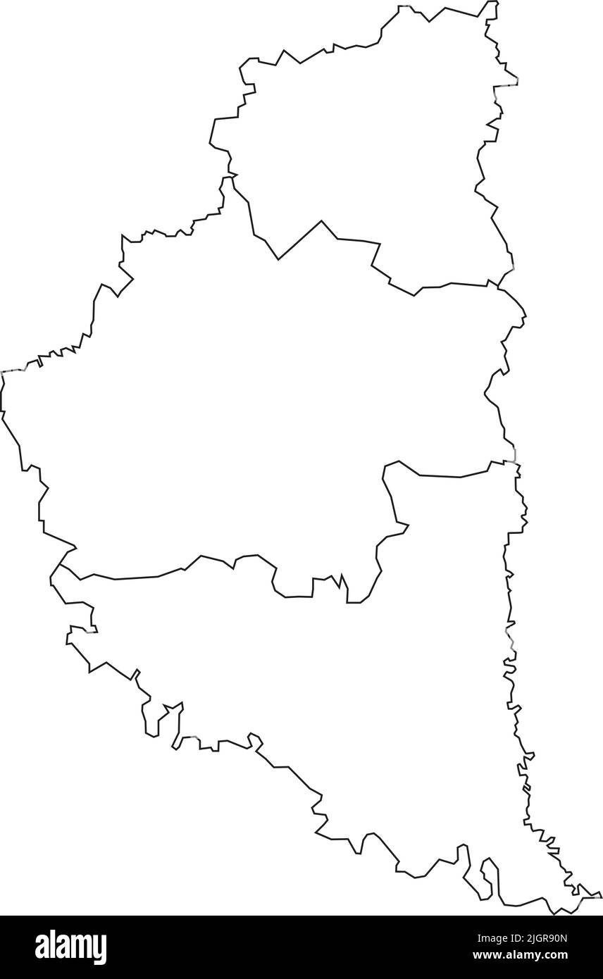Weiße Karte von Raionen des GEBIETS TERNOPIL, UKRAINE Stock Vektor