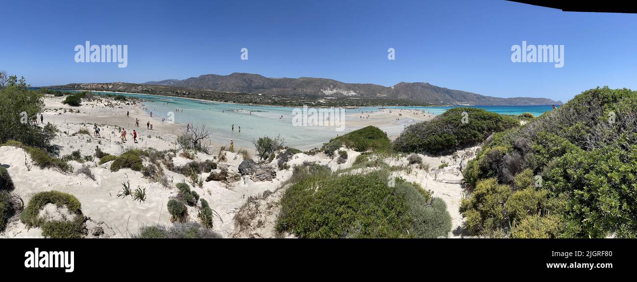 Elefonissi rosa Strand auf der Insel Kreta, Griechenland Stockfoto