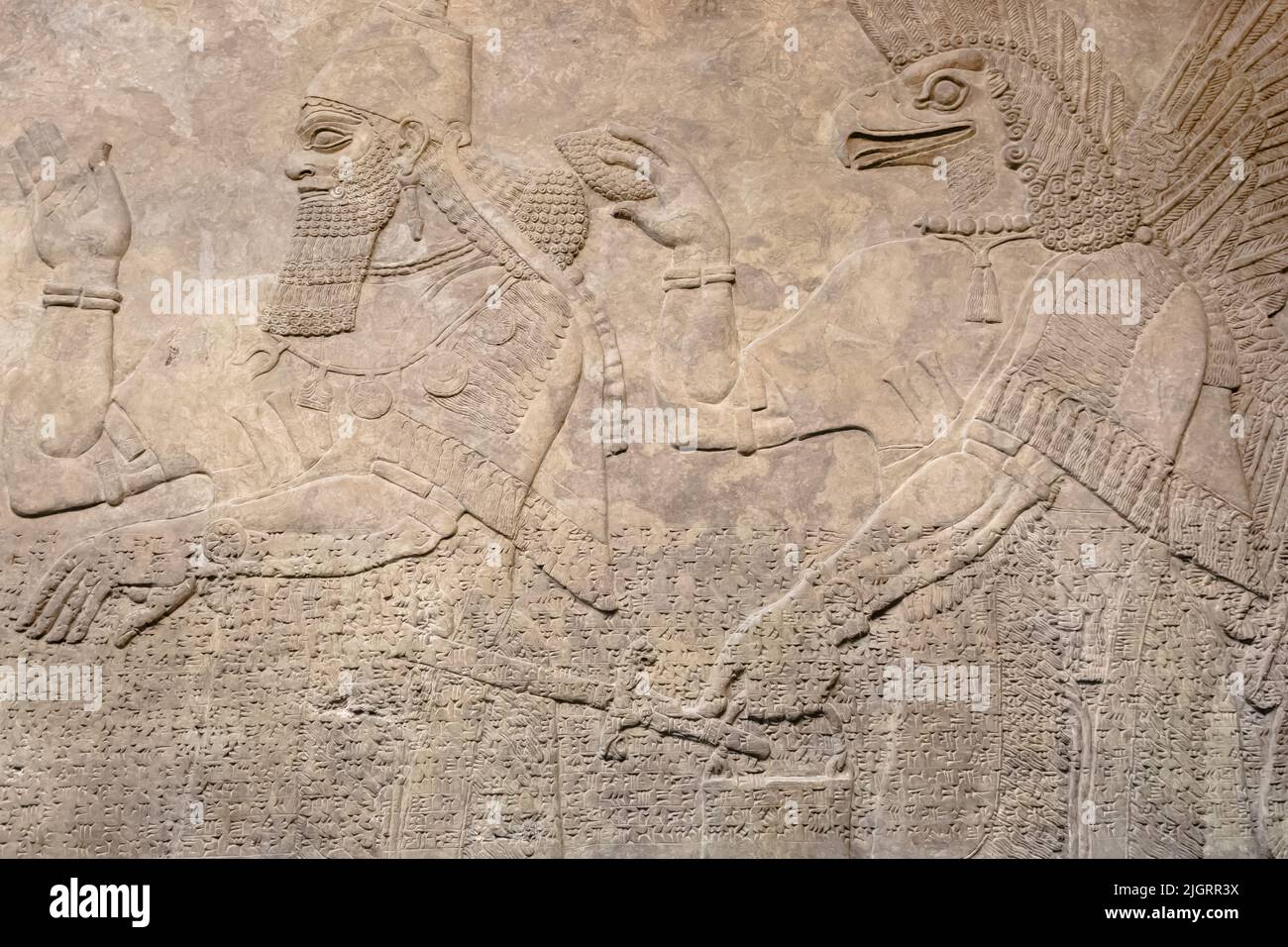 Assyrische Reliefs im British Museum in London, England Stockfoto