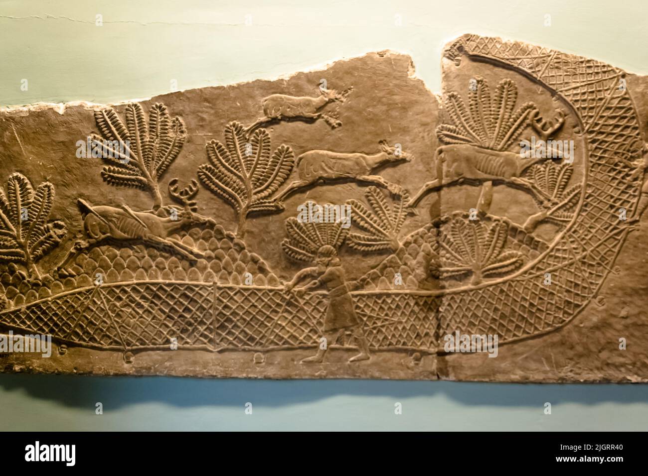 Assyrische Reliefs im British Museum in London, England Stockfoto
