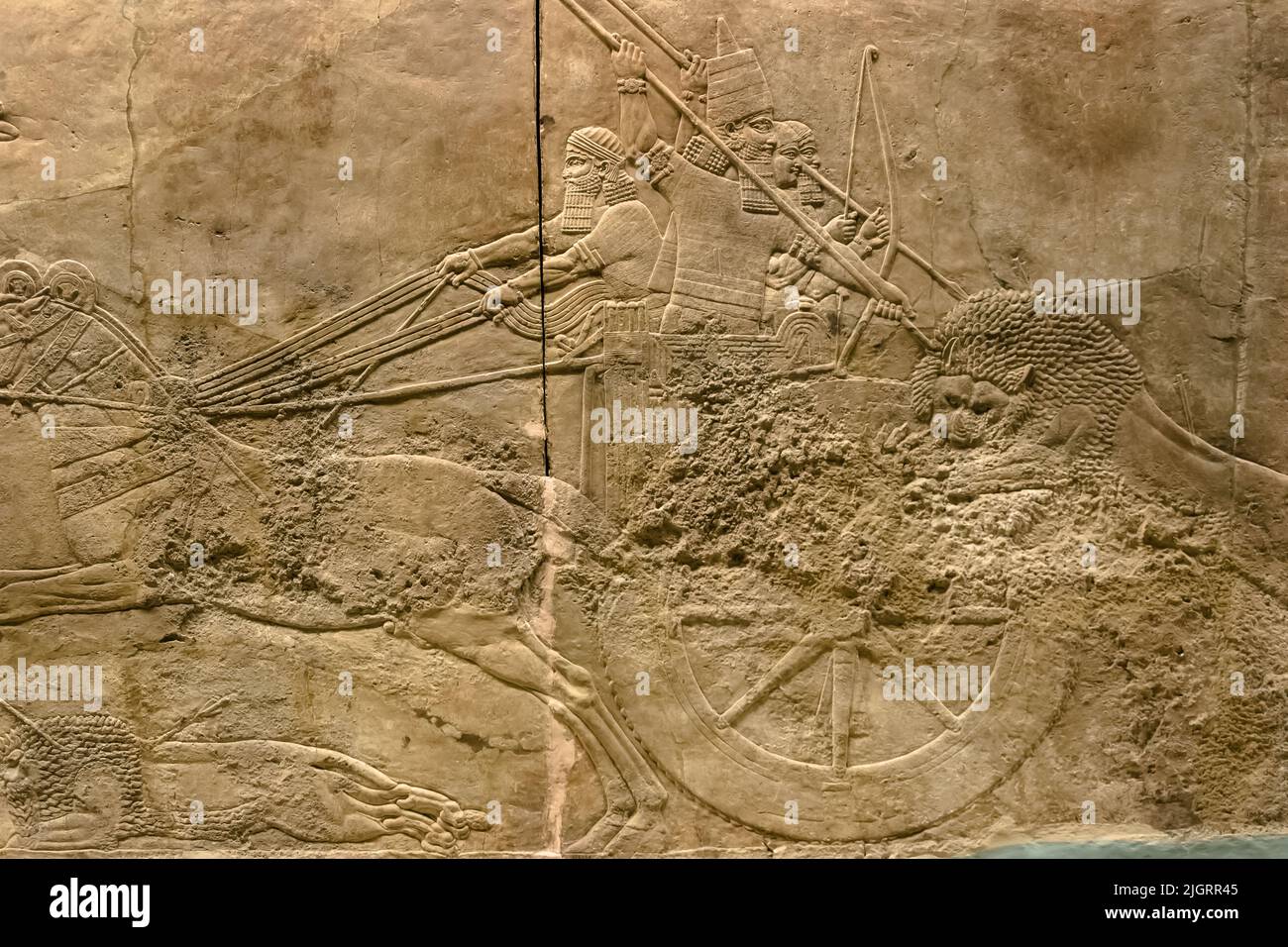 Assyrische Reliefs im British Museum in London, England Stockfoto