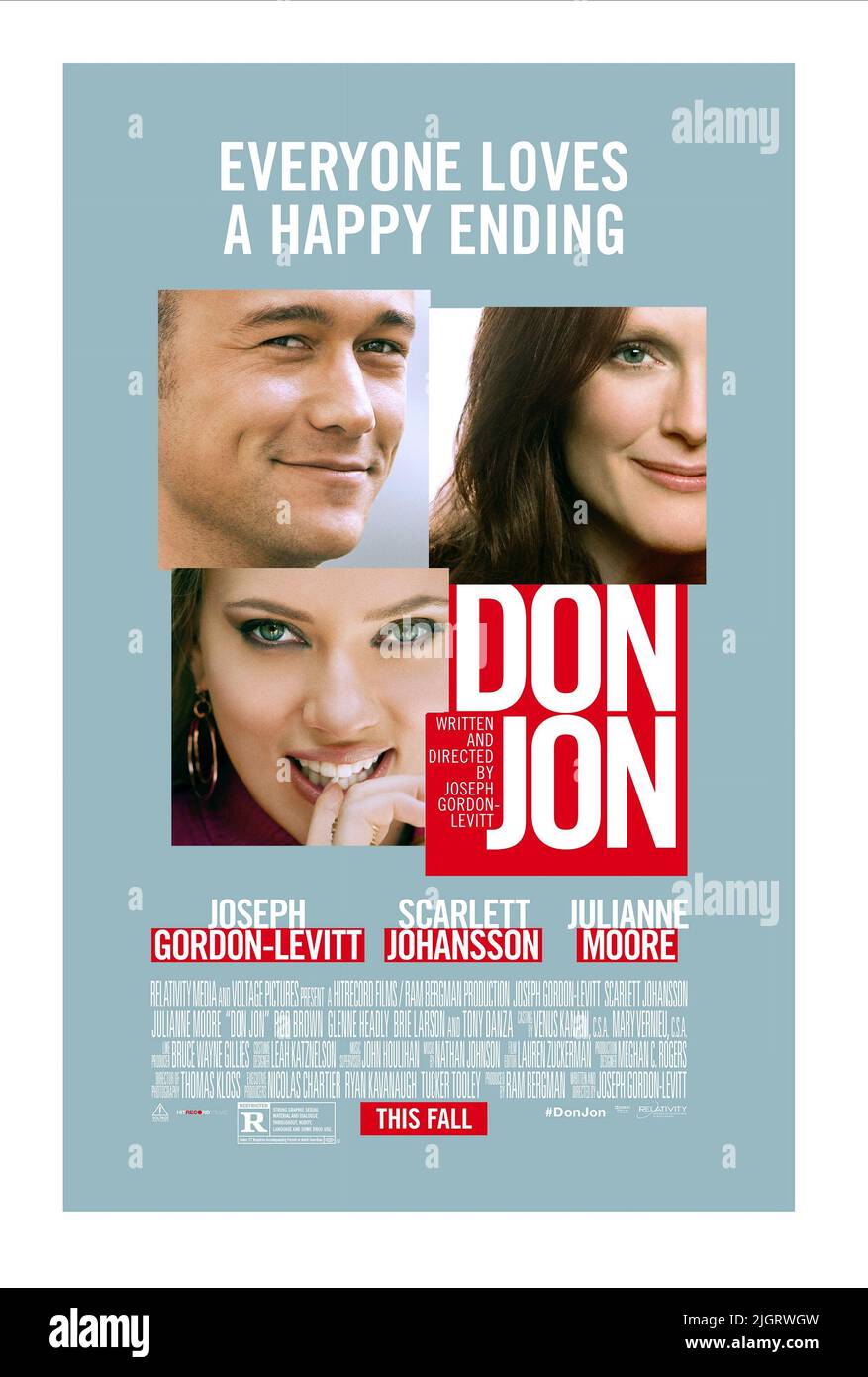JOSEPH GORDON-LEVITT, Julianne Moore, SCARLETT JOHANSSON POSTER, Don Jon, 2013 Stockfoto
