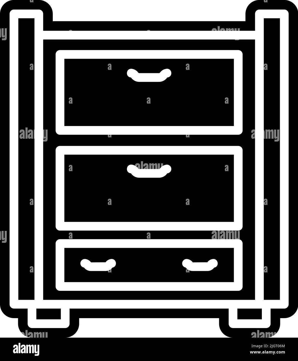 Möbel Schubladen Symbol . Stock Vektor