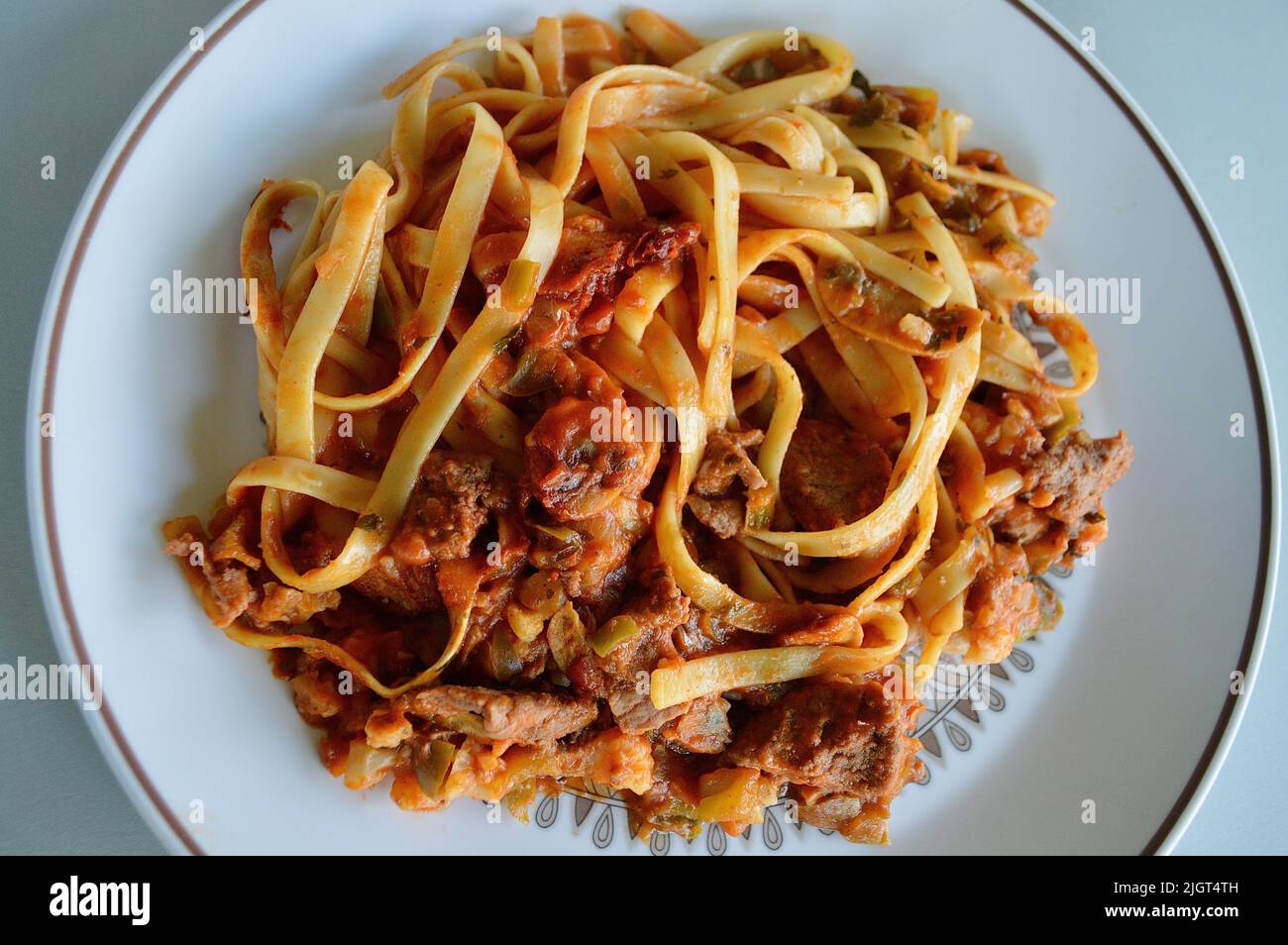 Rindfleisch Stroganoff bereit zu essen Stockfoto